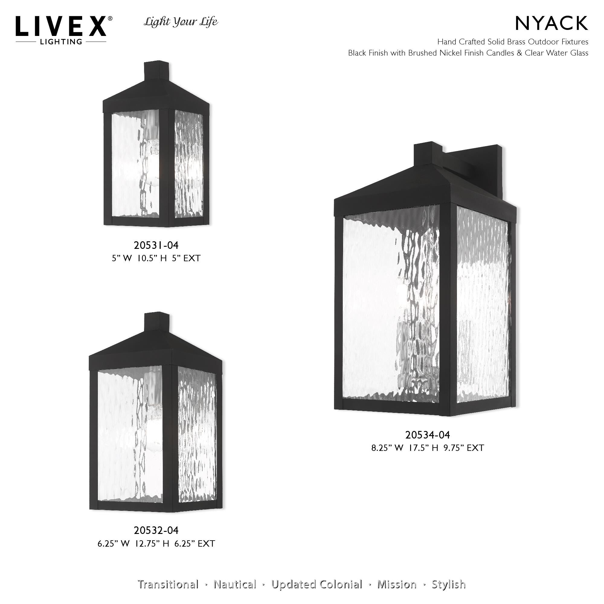 Nyack 10 Inch Tall 1 Light Outdoor Wall Light by Livex Lighting