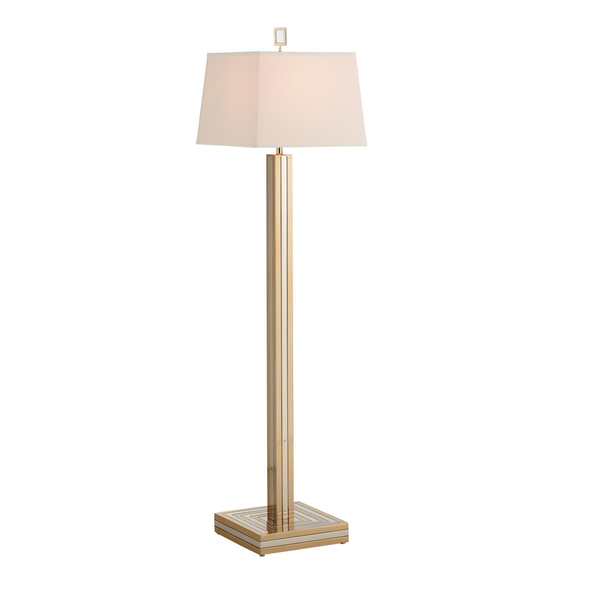 Shown in Polished Brass and Nickel finish and Off White Silkette shade