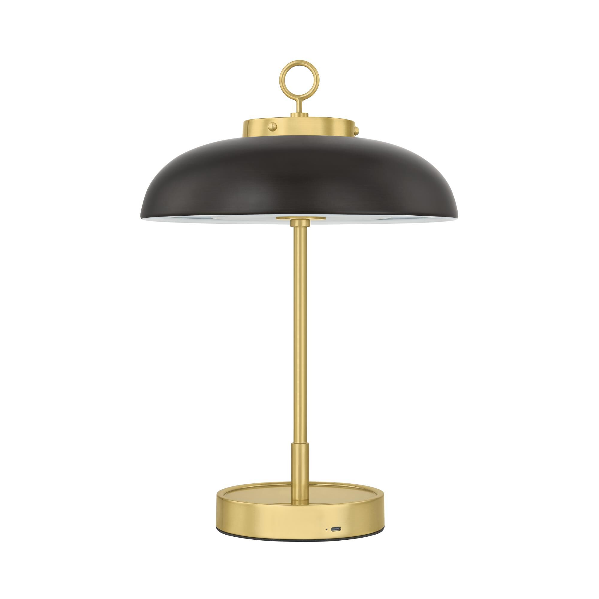 Shown in Aged Brass and Distressed Bronze finish and White shade