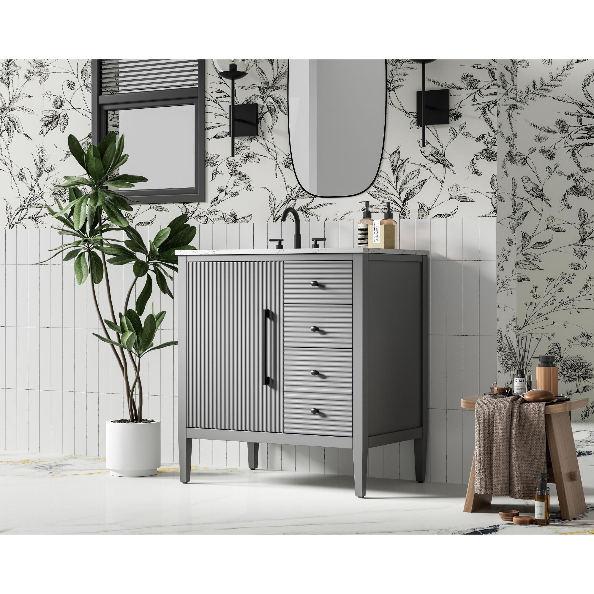 Shown in Grey finish