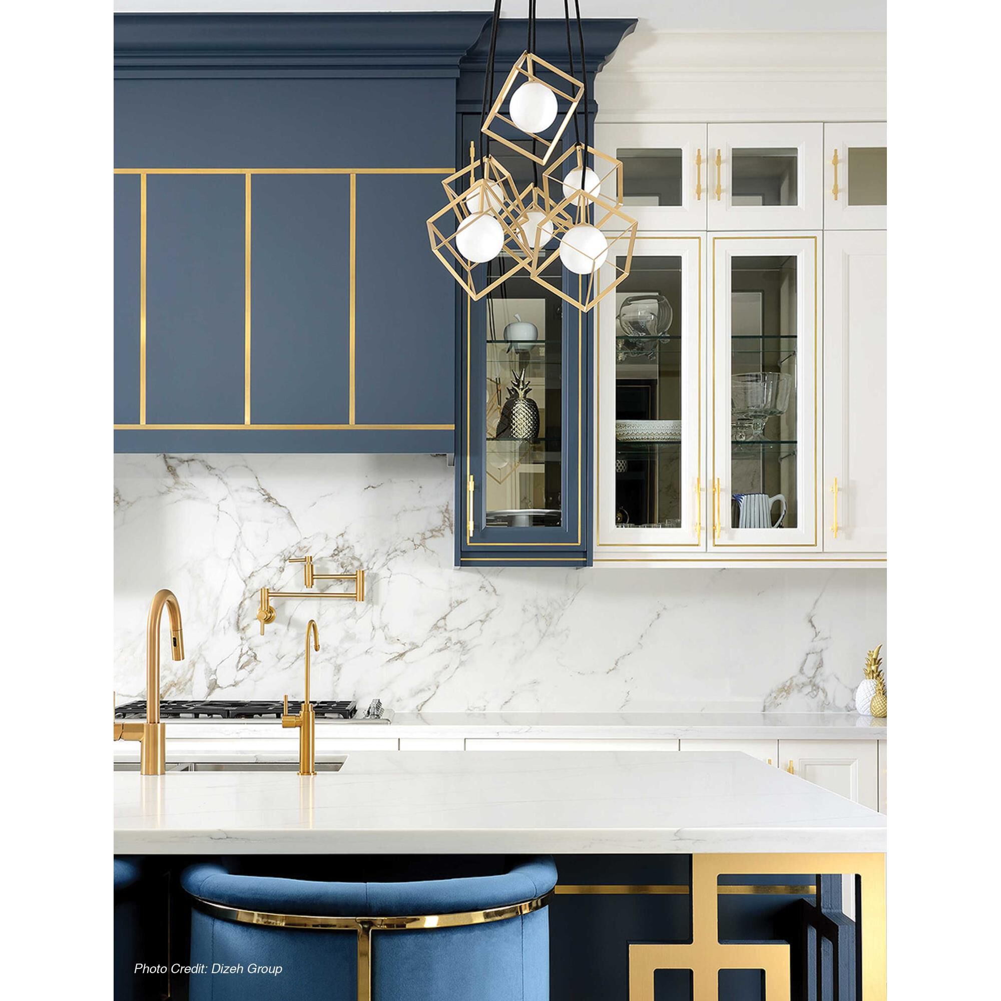 Shown in Gold finish and Frosted accent