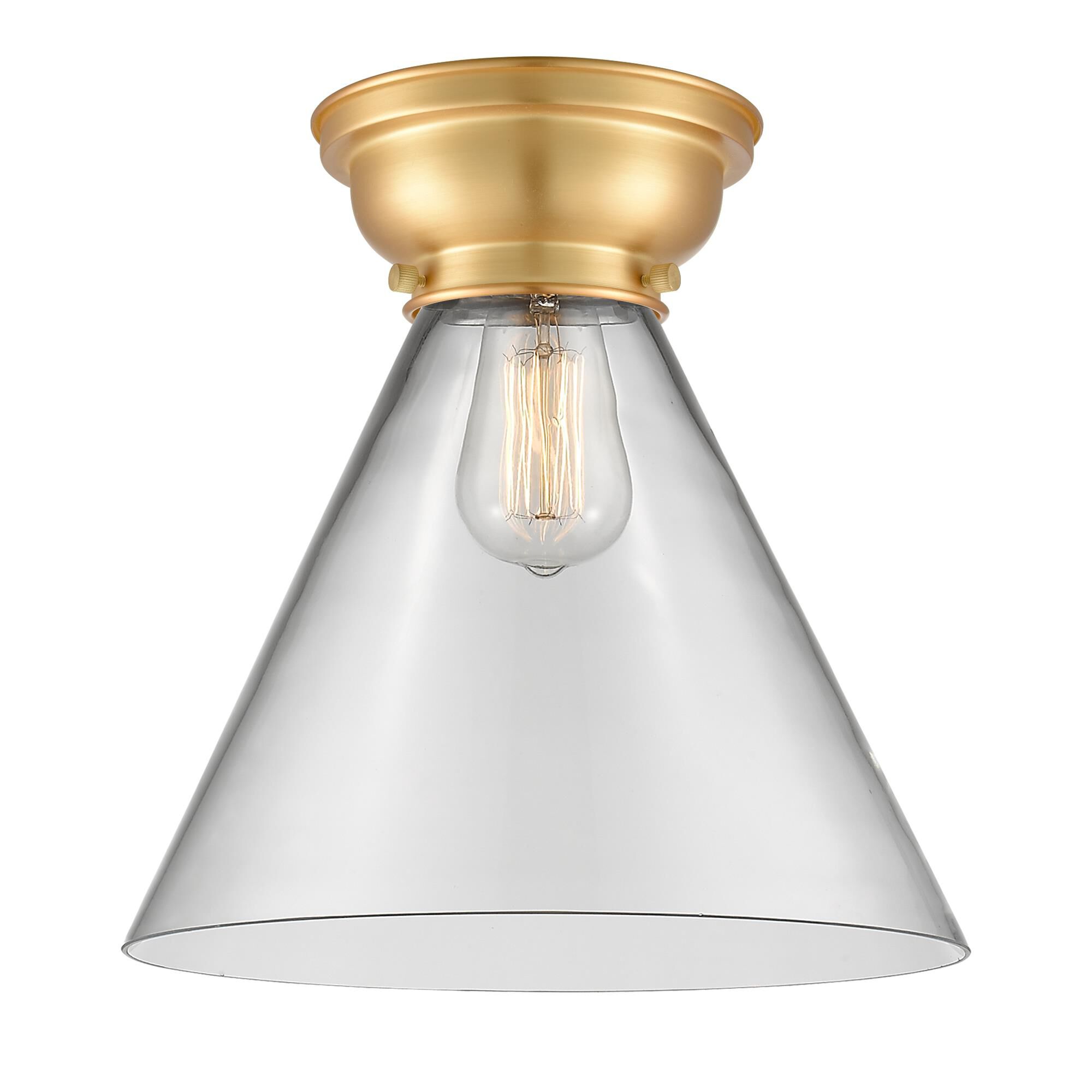 Shown in Satin Gold finish and Clear glass