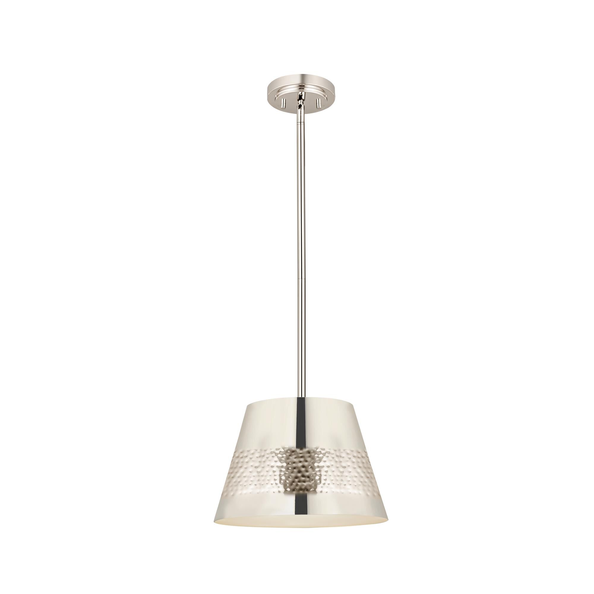 Shown in Polished Nickel finish and Iron glass and Iron shade