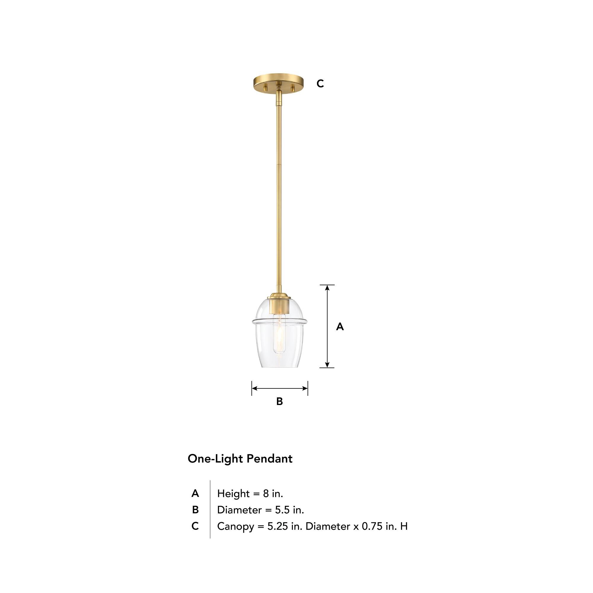 Shown in Brushed Gold finish and Clear glass