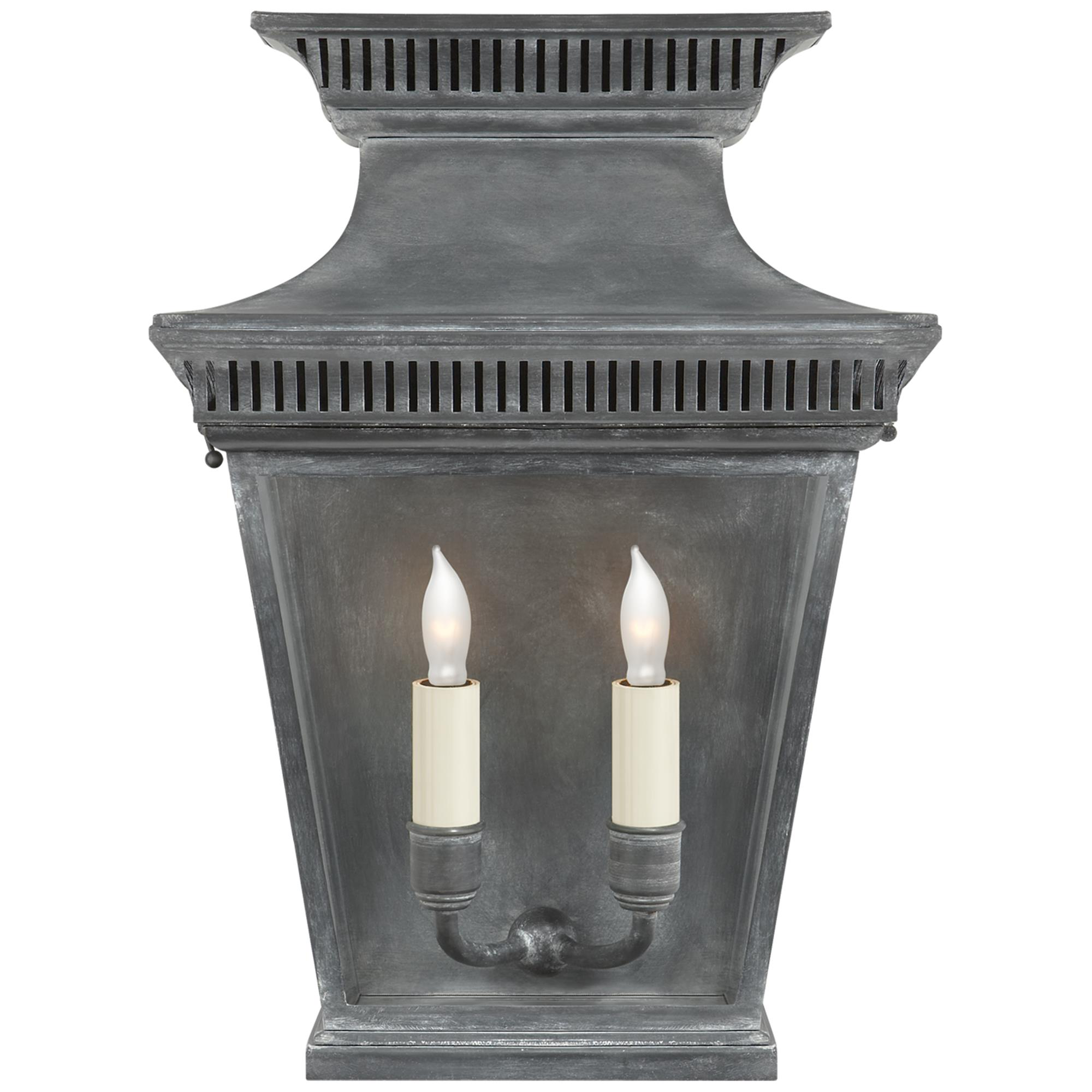 Shown in Weathered Zinc finish and Clear glass