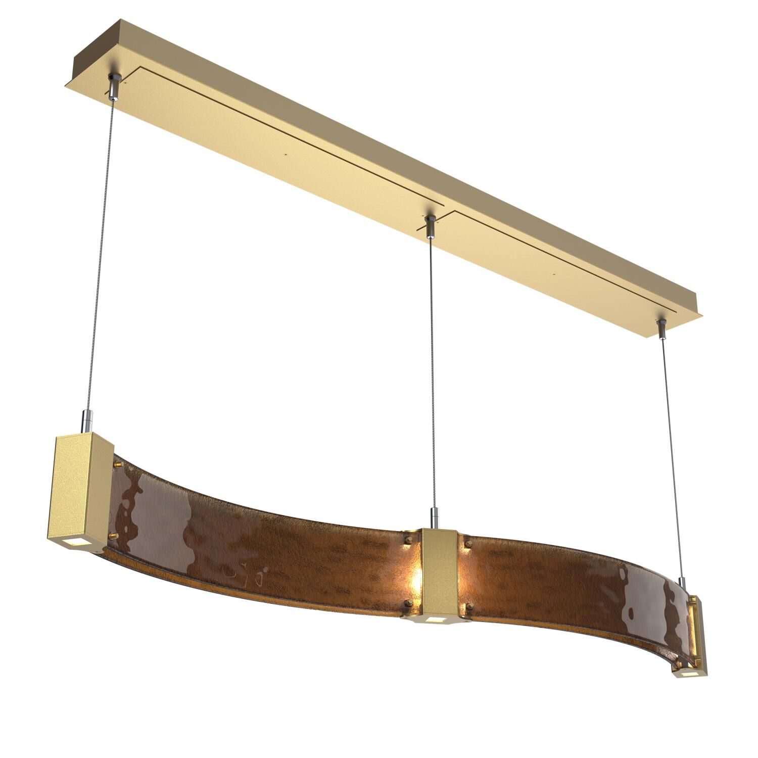 Shown in Gilded Brass finish and Bronze Granite glass