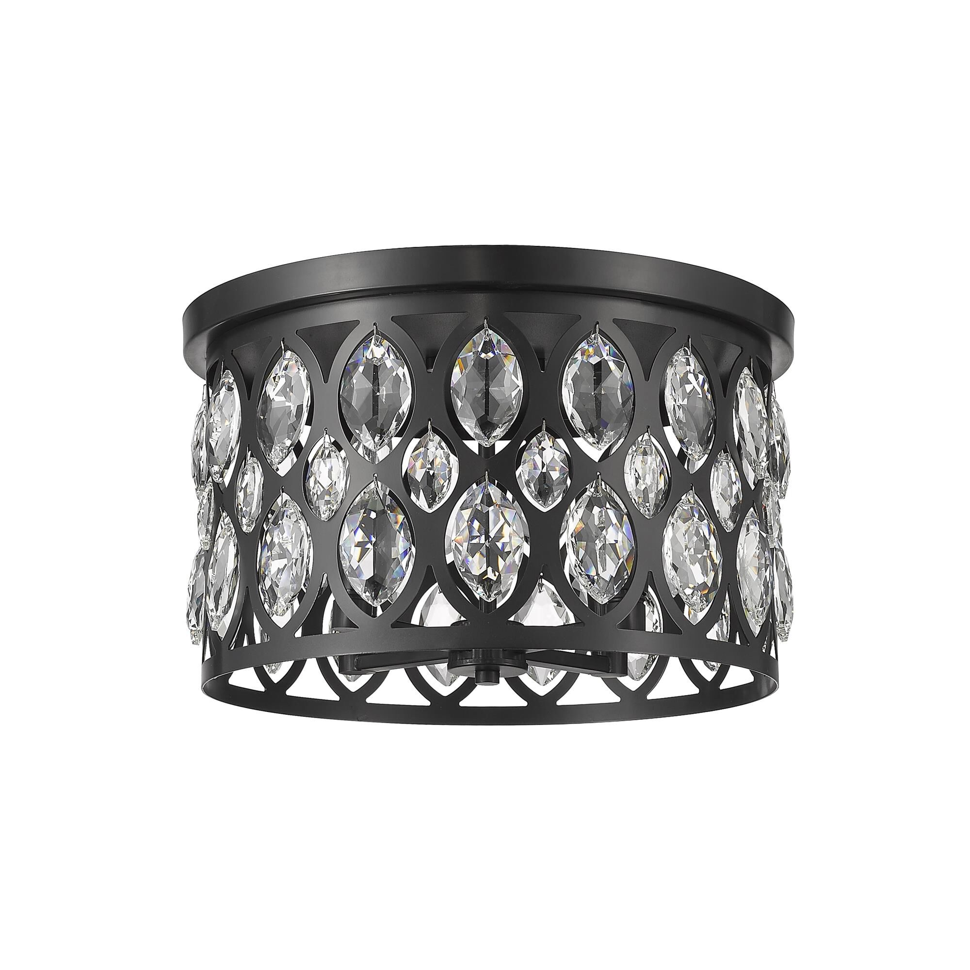 Shown in Matte Black finish and Steel + K9 Crystal glass and Steel + K9 Crystal shade