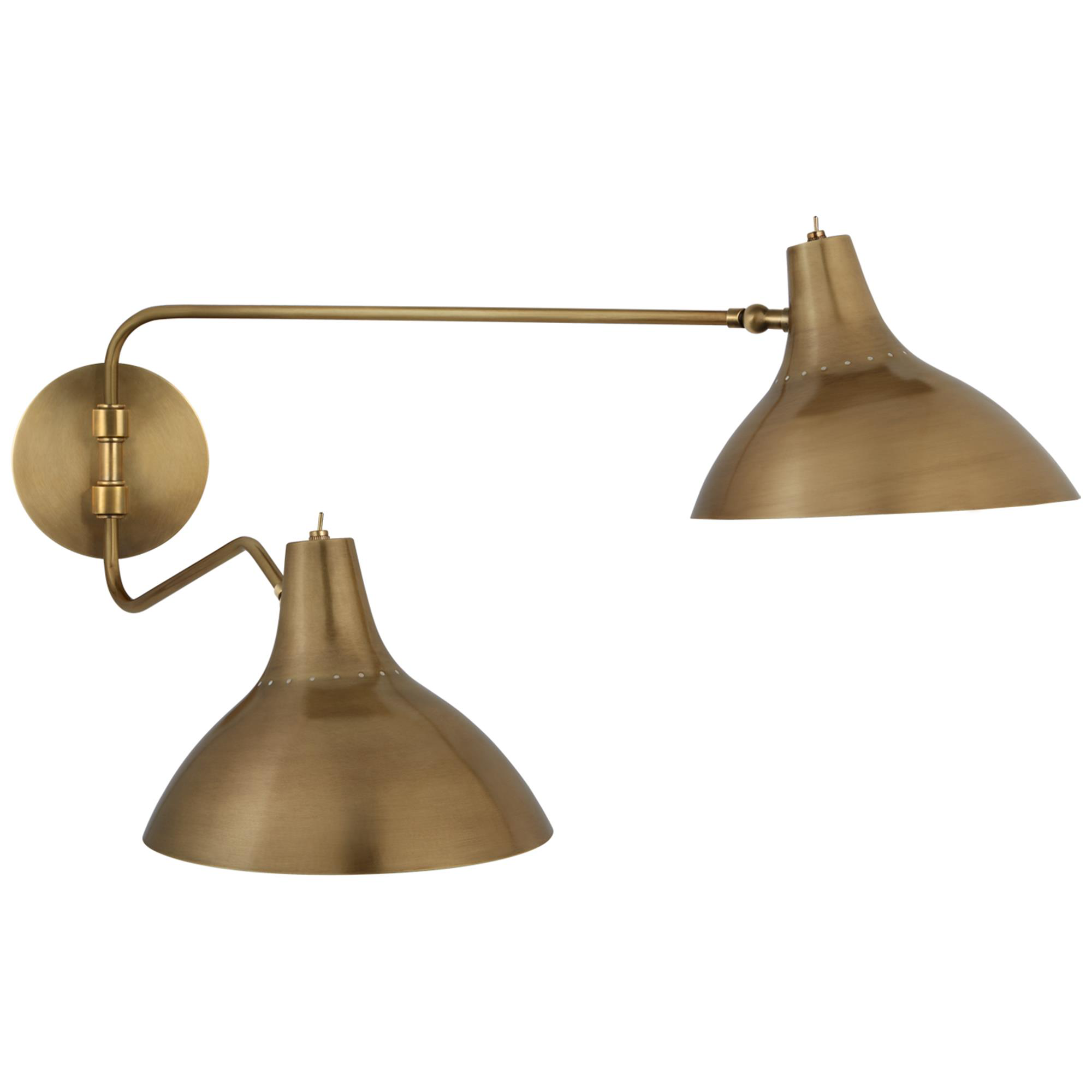 Shown in Hand-Rubbed Antique Brass finish and Hand-Rubbed Antique Brass shade