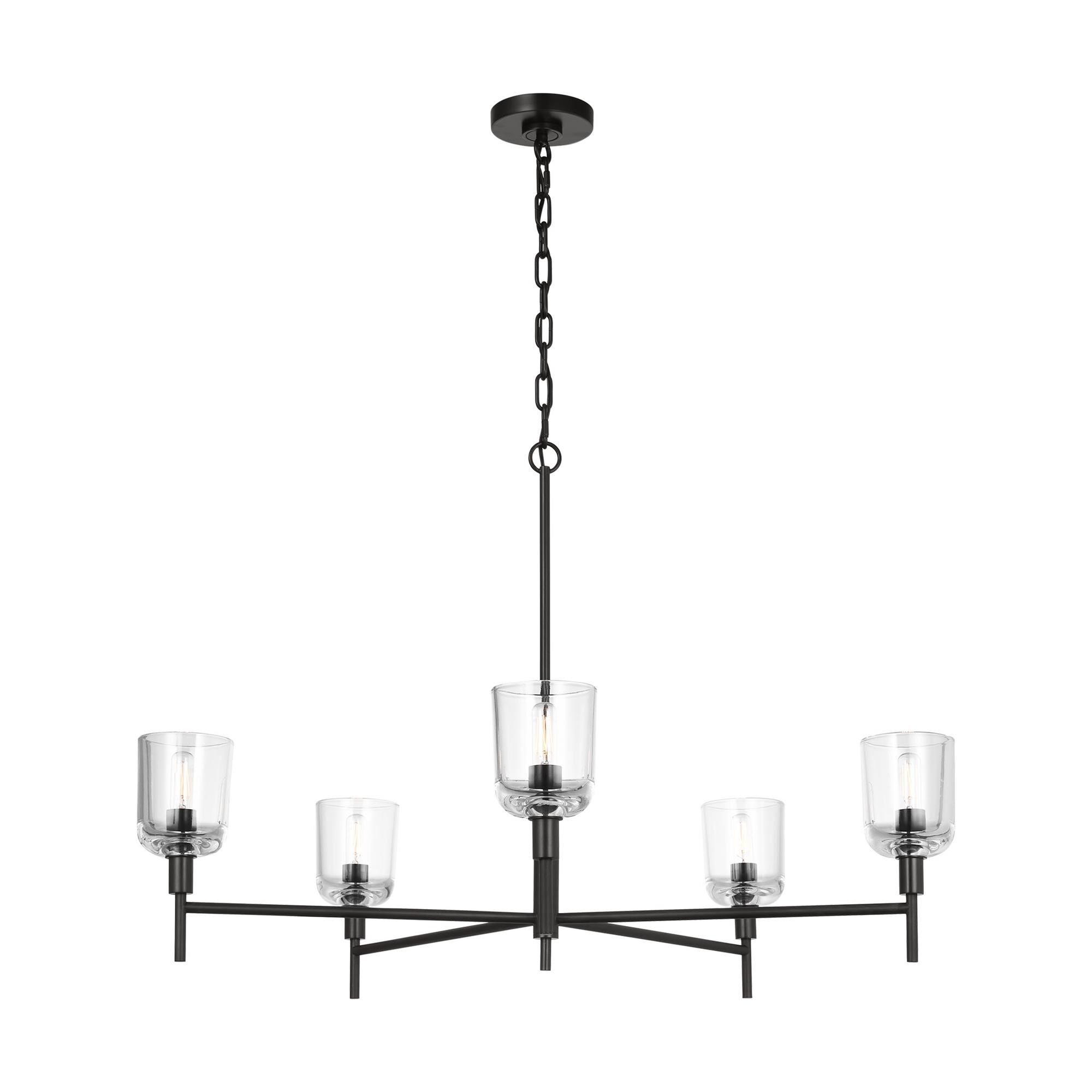 Shown in Aged Iron finish and Clear glass