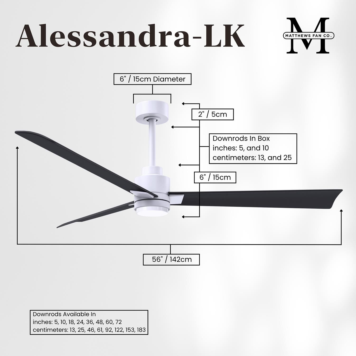Alessandra 56 Inch Ceiling Fan by Matthews Fan Company