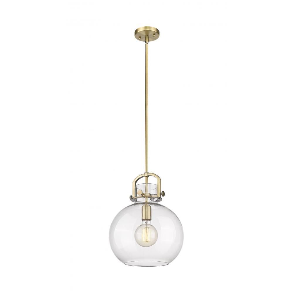 Shown in Brushed Brass finish and Clear glass