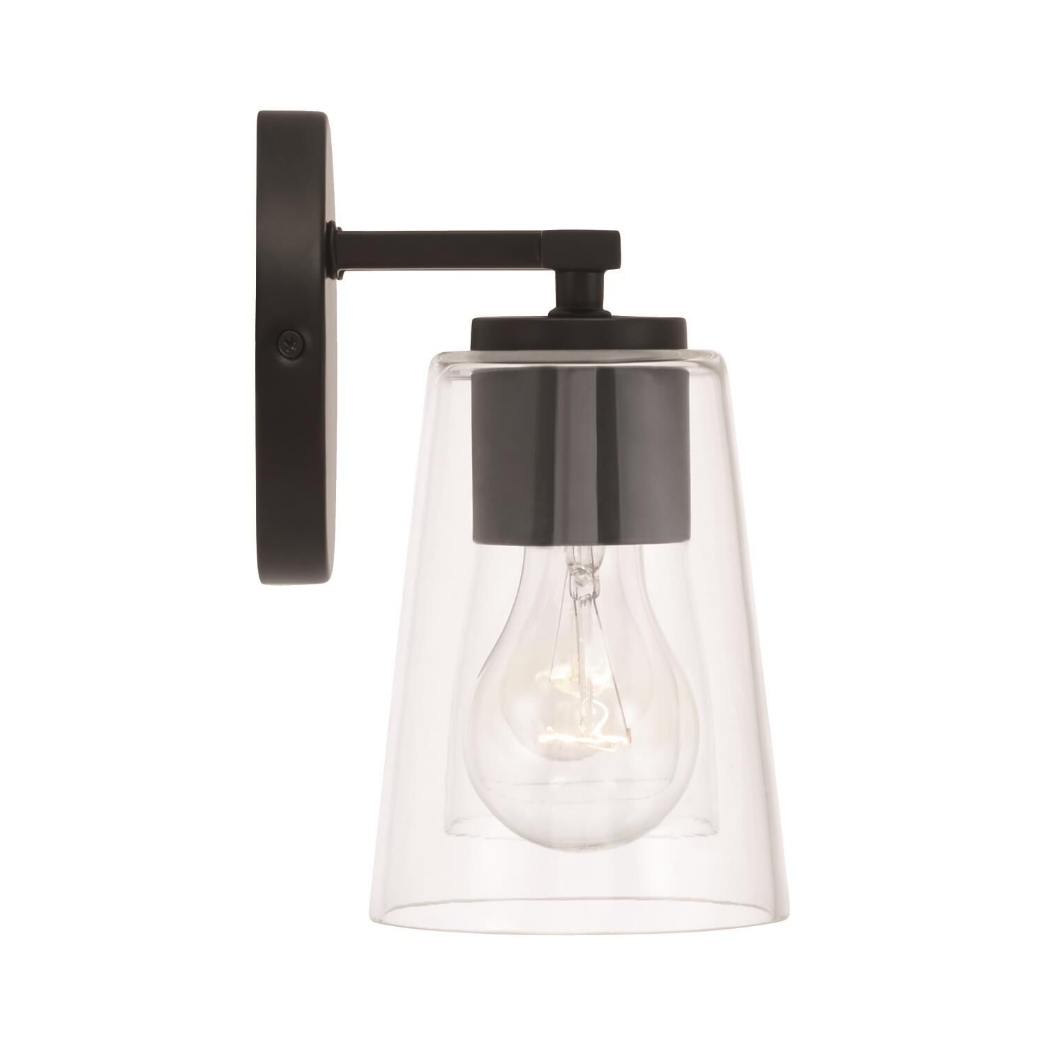 Shown in Matte Black finish and Clear glass