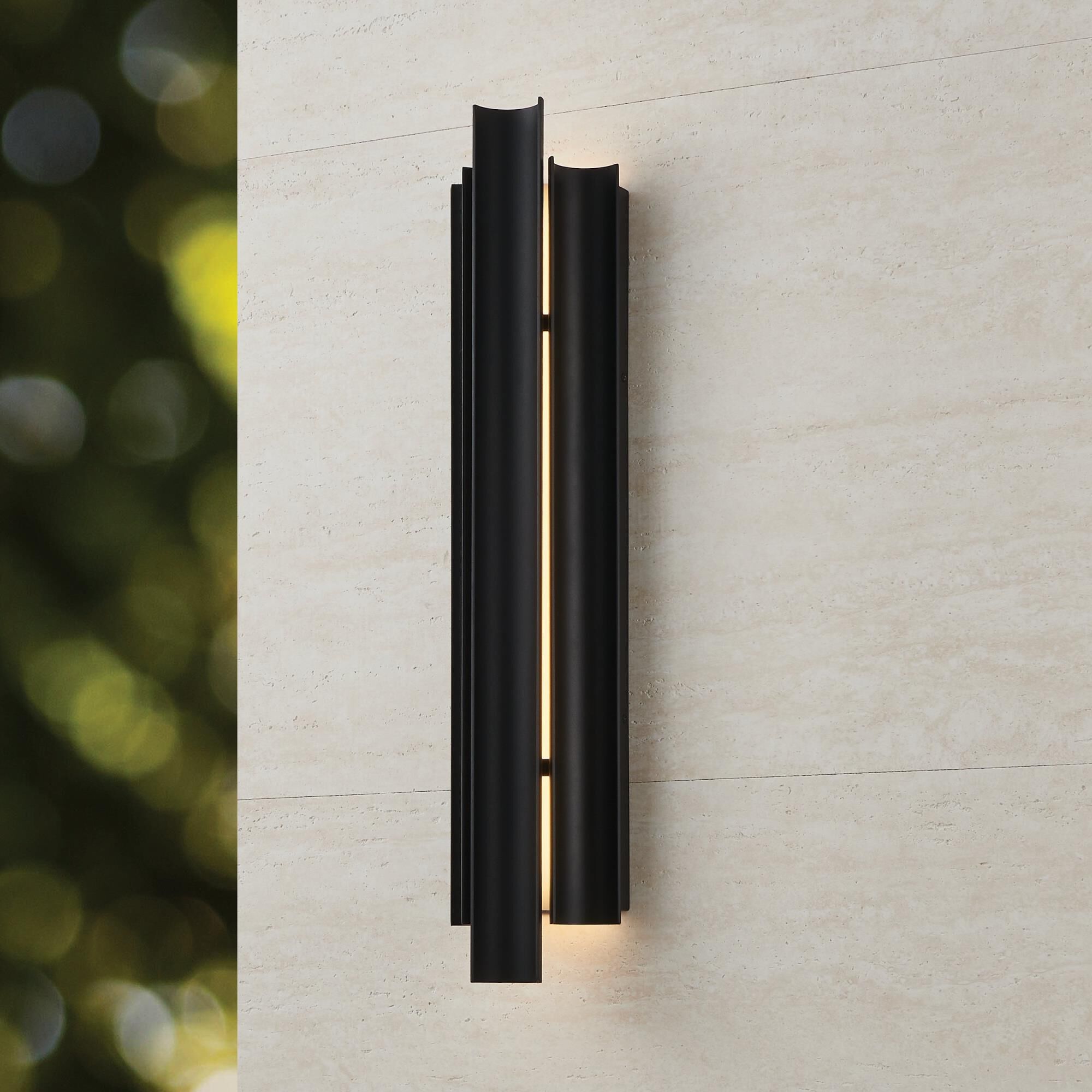 Shown in Textured Black finish and White glass