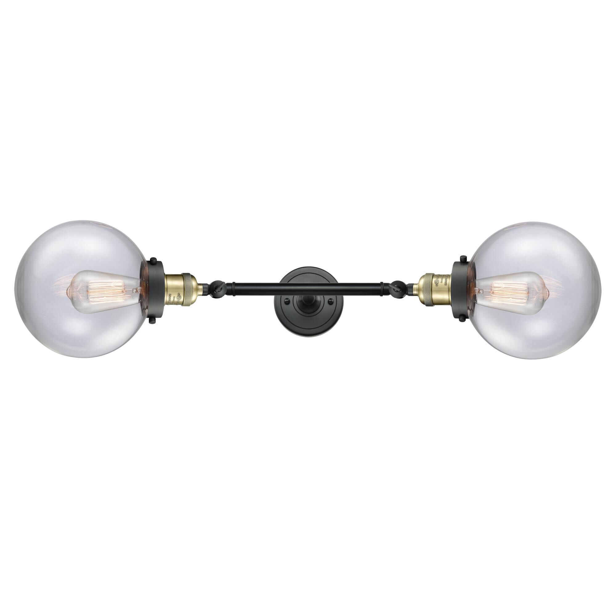 Shown in Black Antique Brass finish and Clear glass