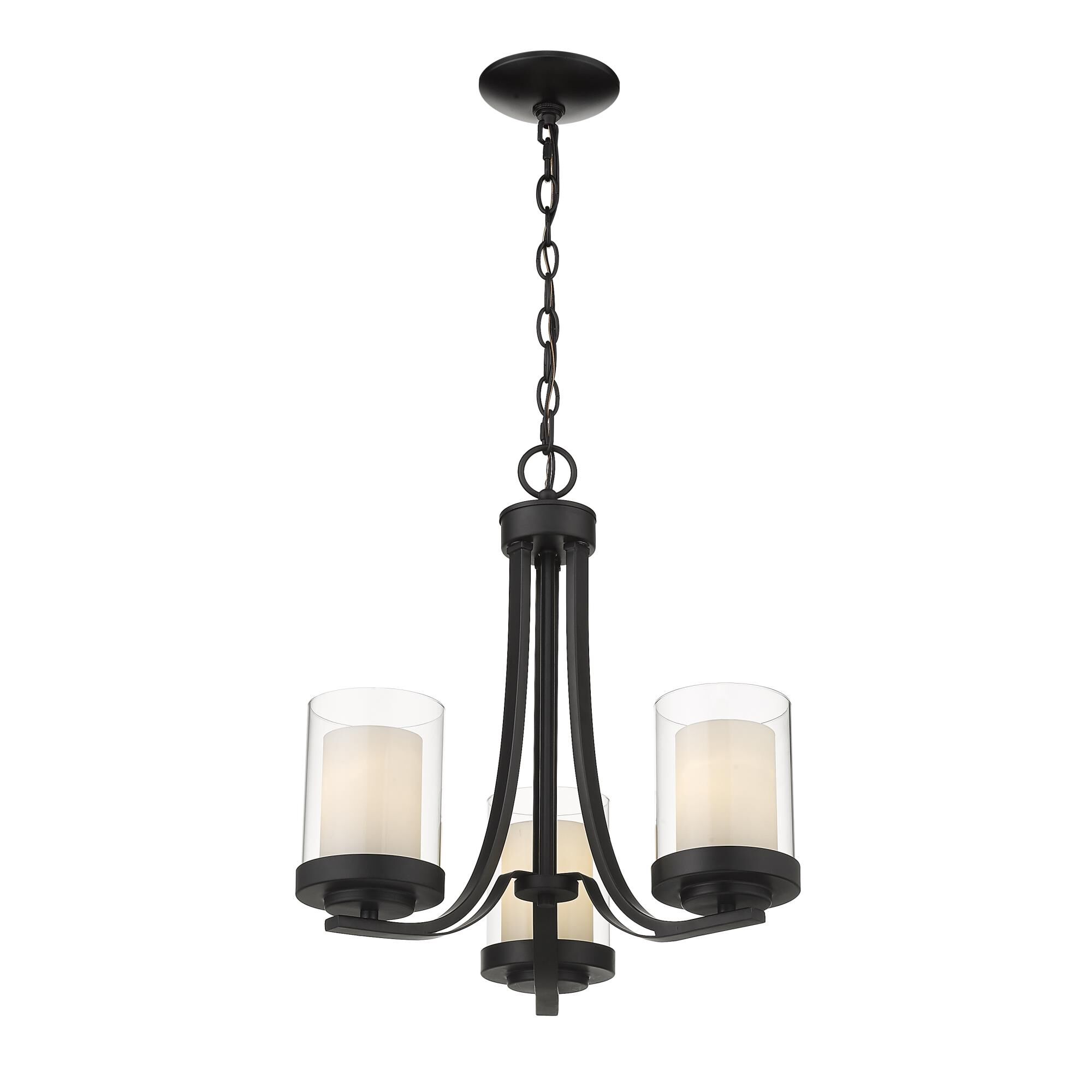 Shown in Matte Black finish and Glass shade