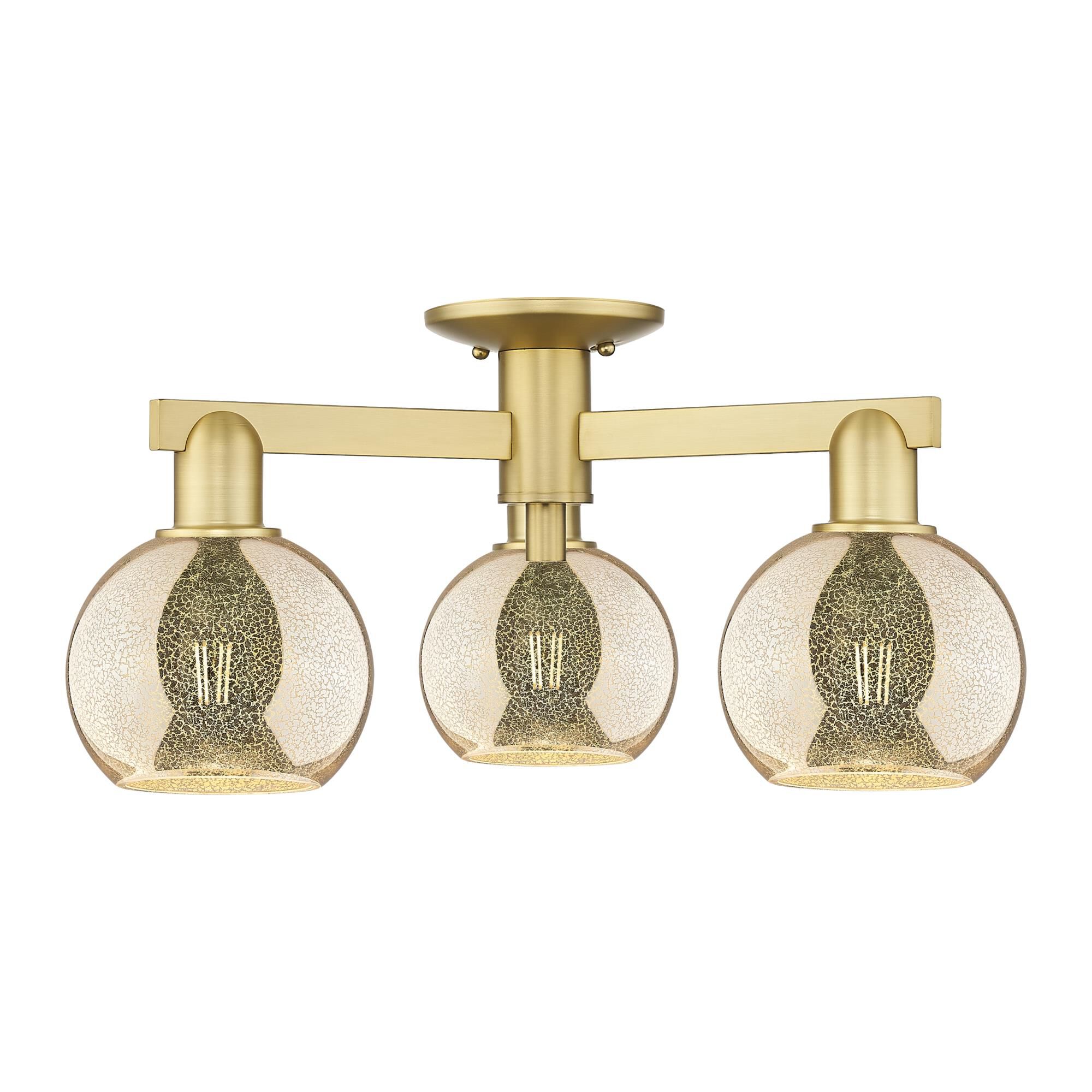 Shown in Satin Gold finish and Mercury glass