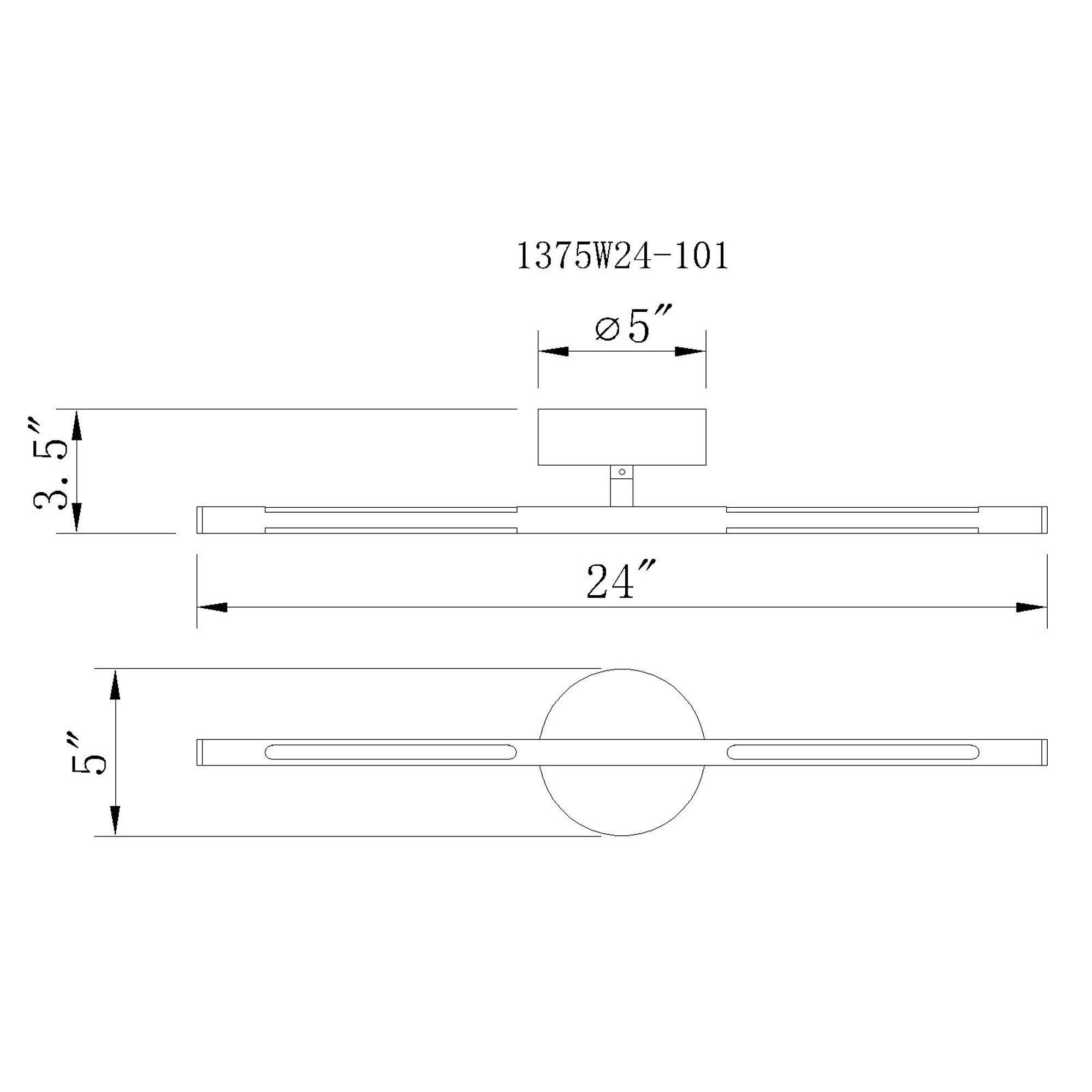 CWI Lighting Oskil 24 Inch LED Wall Sconce