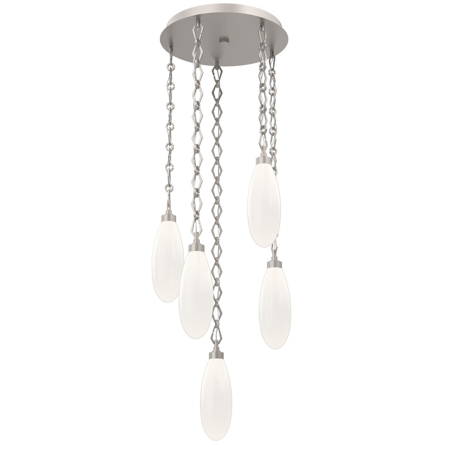 Shown in Beige Silver finish and White glass