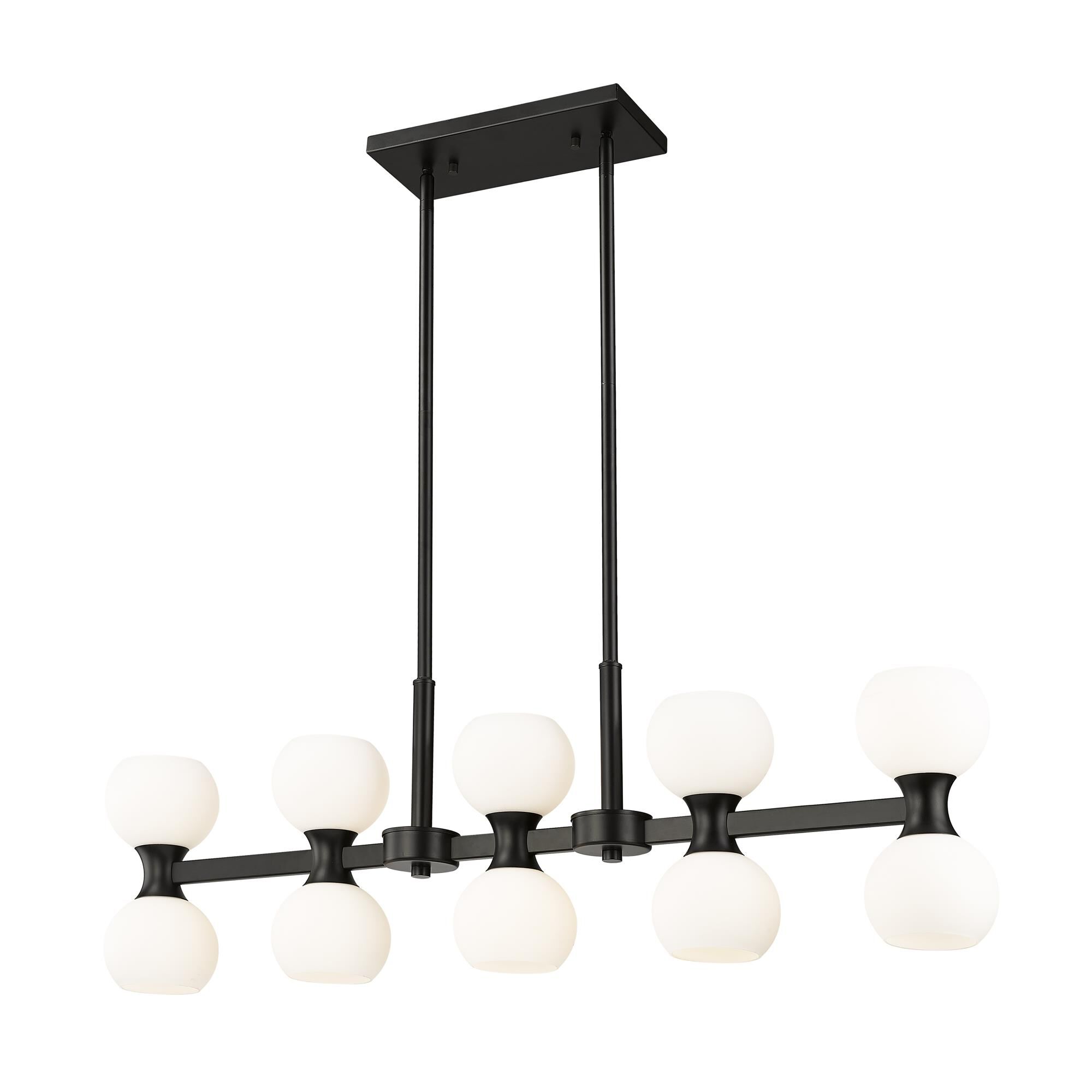 Shown in Matte Black finish and Matte Opal glass