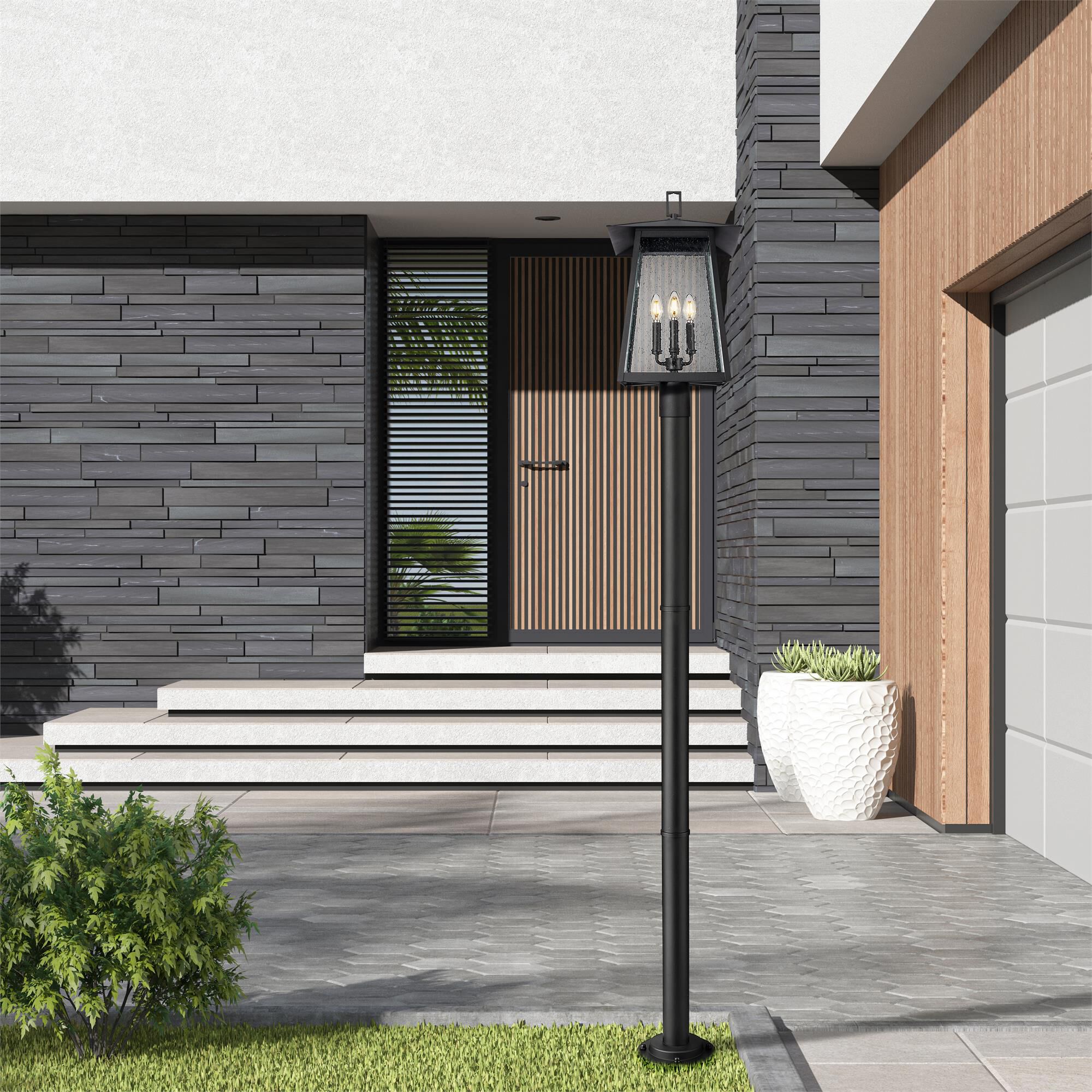 Shown in Black finish and Clear Seedy glass and Clear Seedy shade