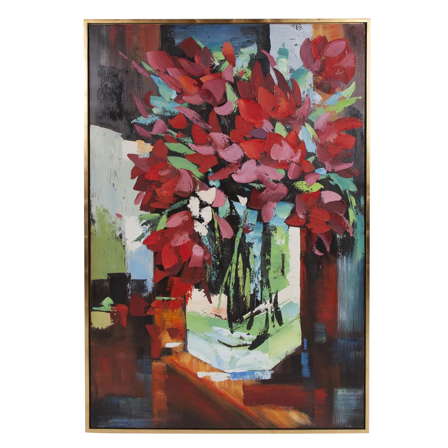 Red Tulips In Vase Painting by Howard Elliott Collection