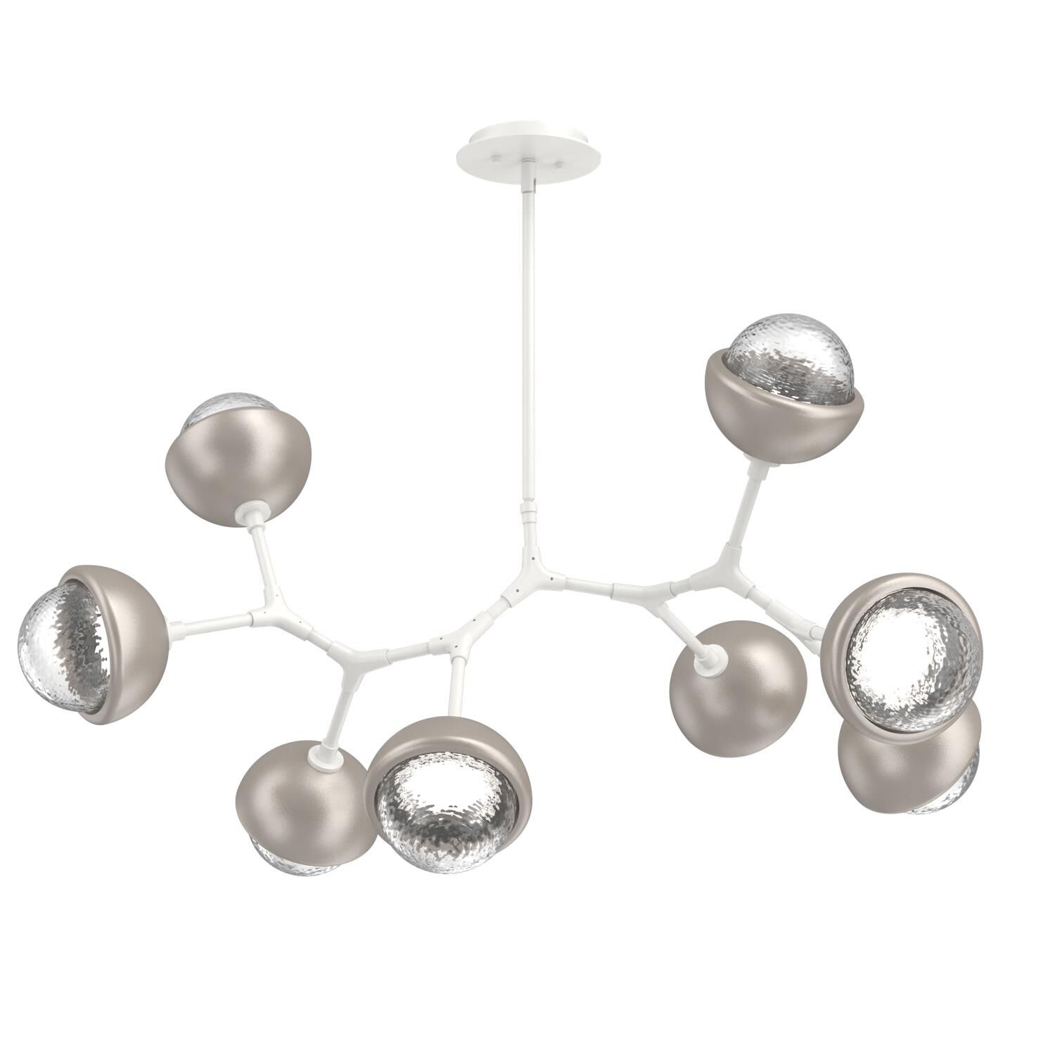 Shown in Salt White finish and Clear glass and Beige Silver accent