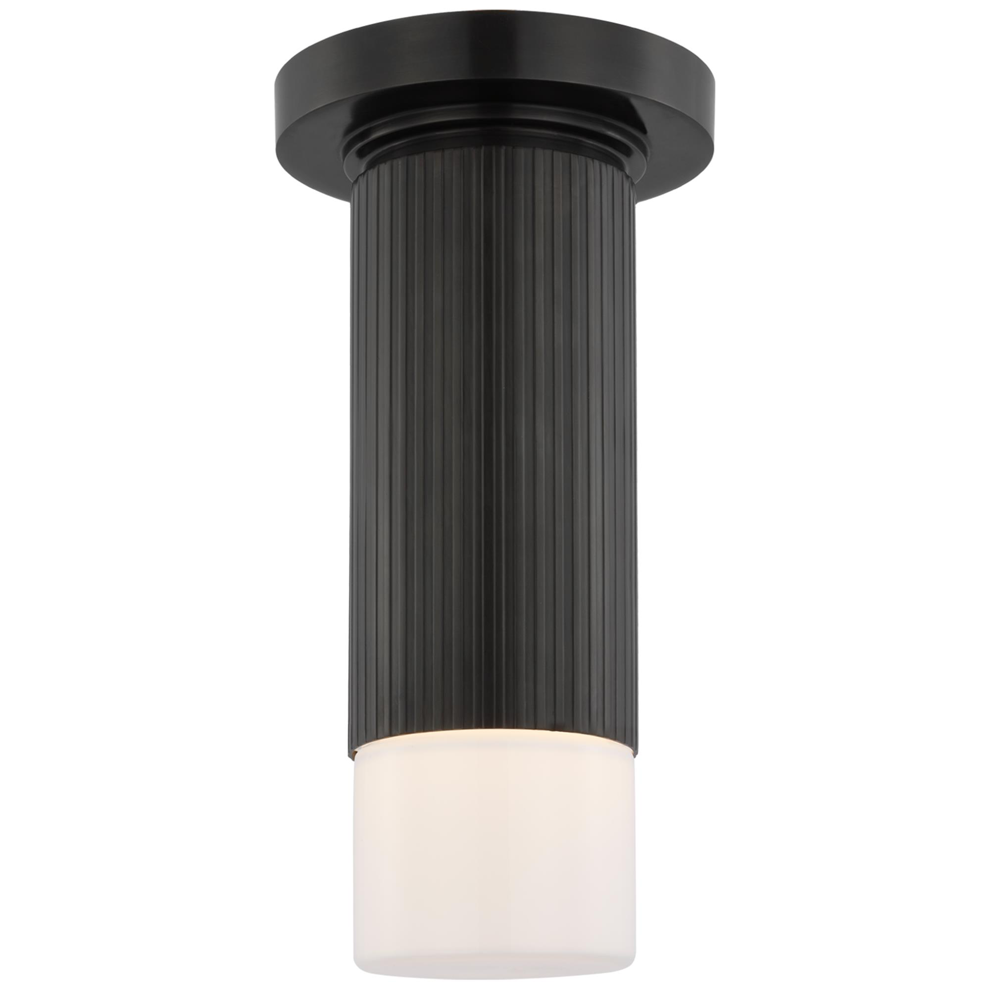 Shown in Bronze finish and White glass