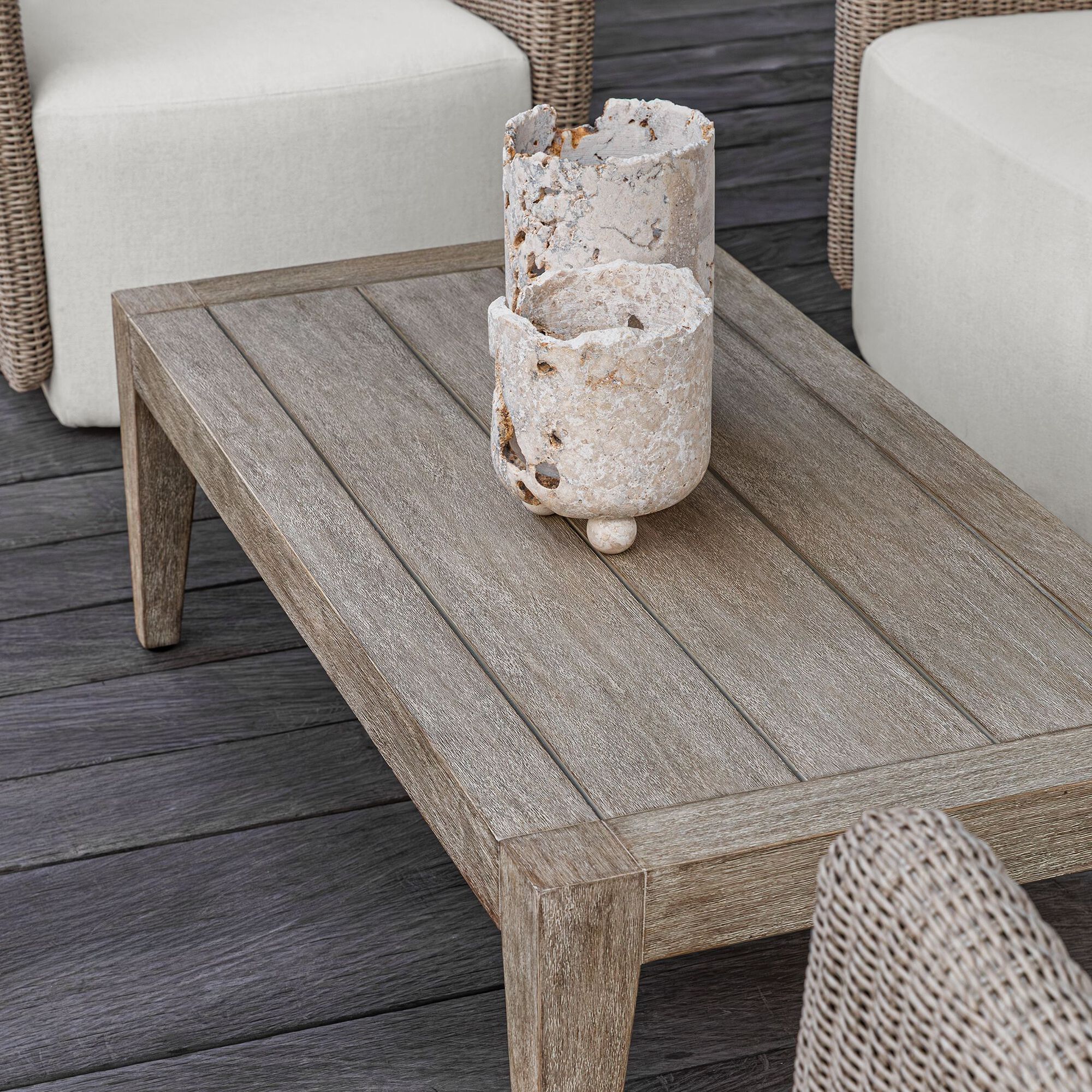 Quarried Stone Candle Holder Set of 2,