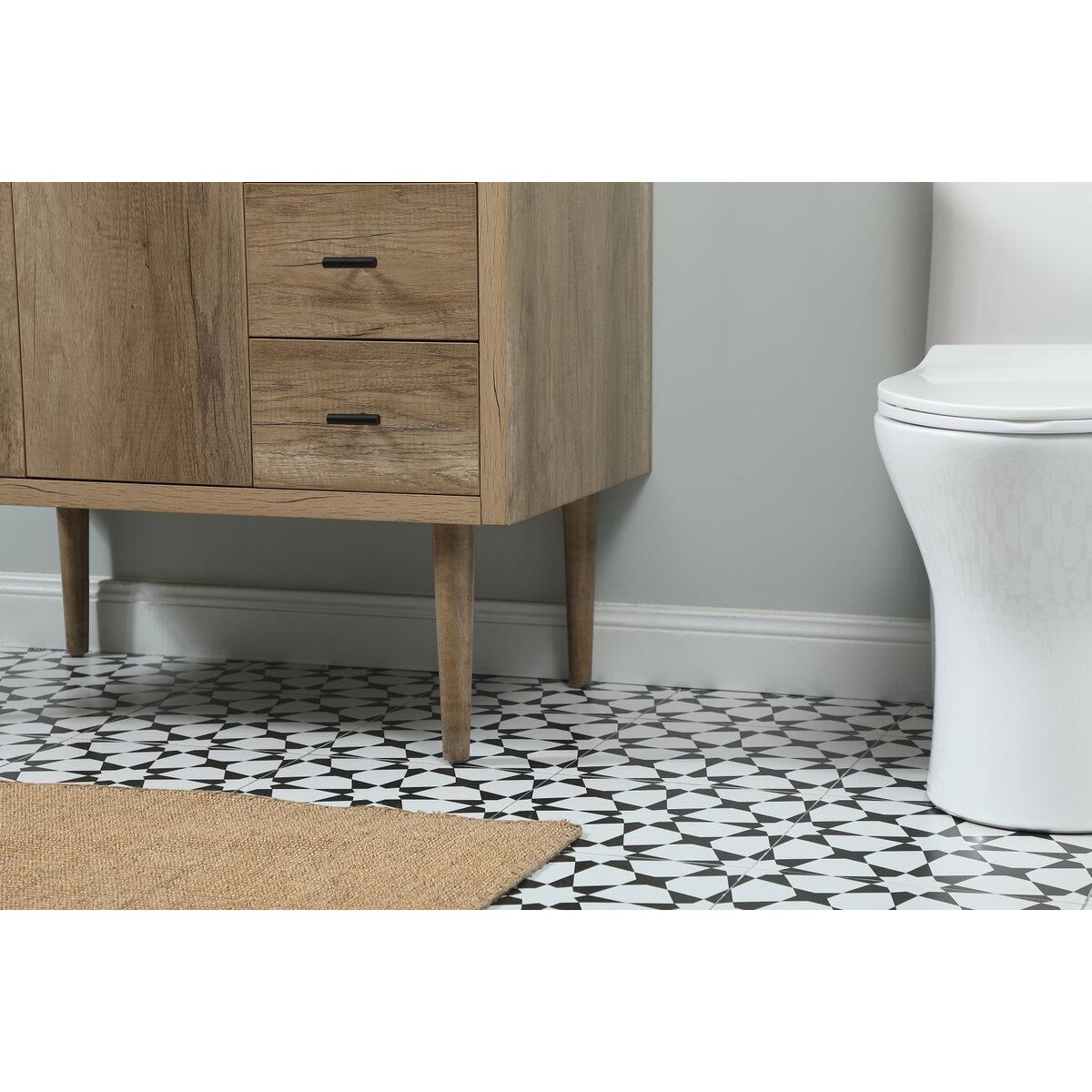 Shown in Natural Oak finish and Backsplash accent