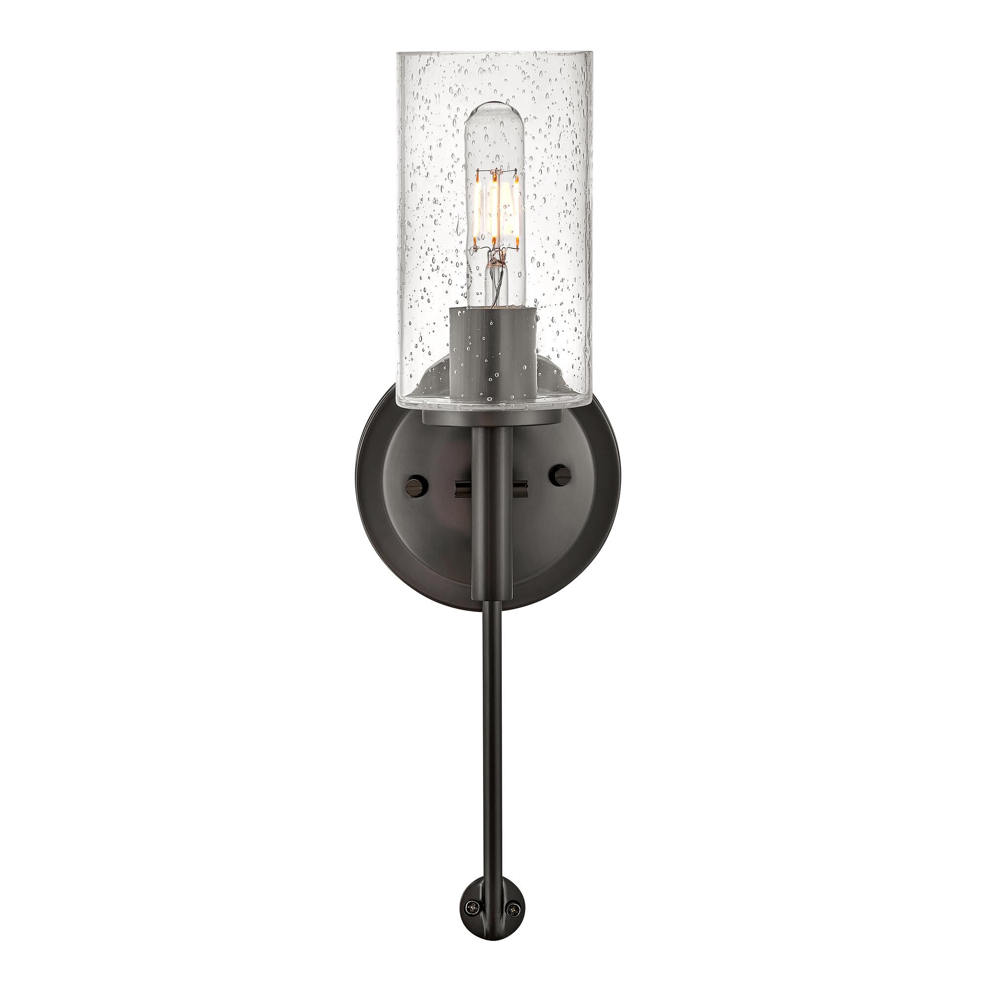 Shown in Black Oxide finish and Clear Seedy glass
