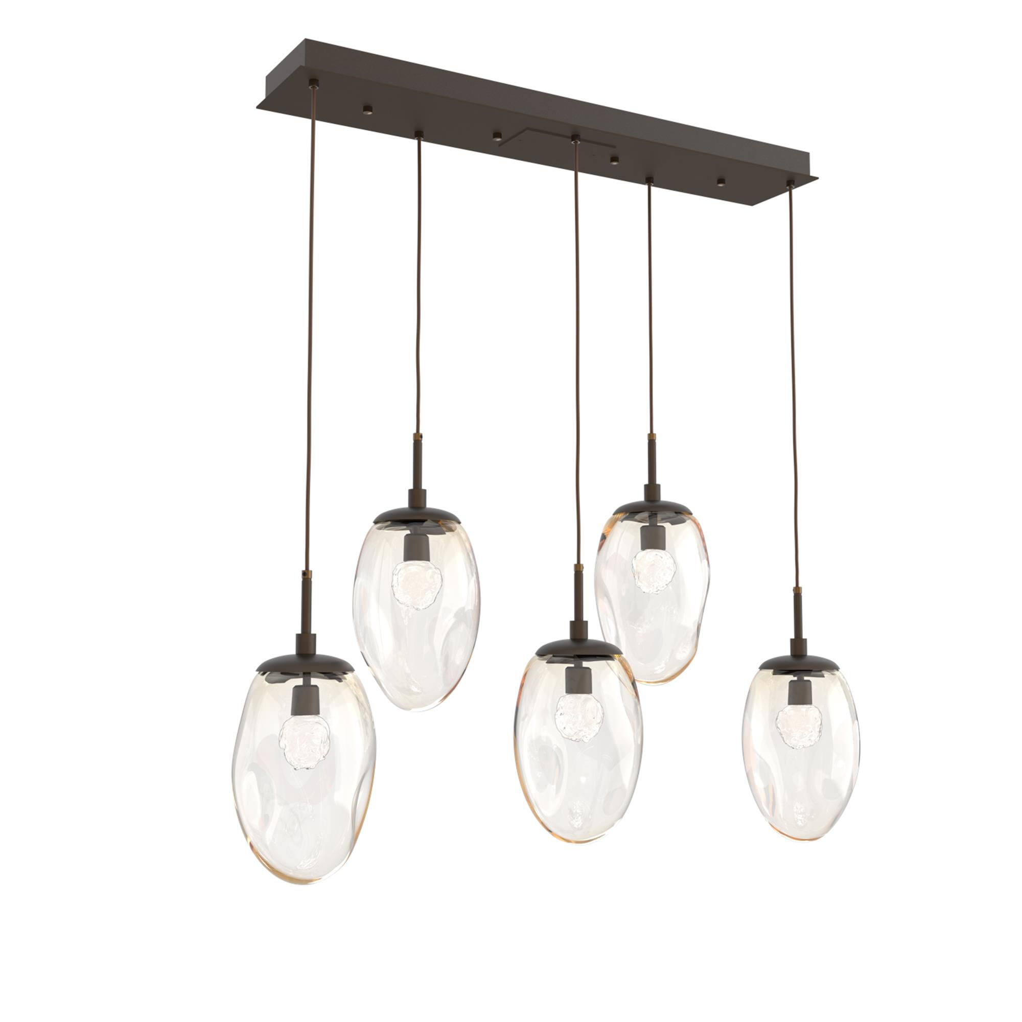 Shown in Flat Bronze finish and Floret Inner Amber Outer glass