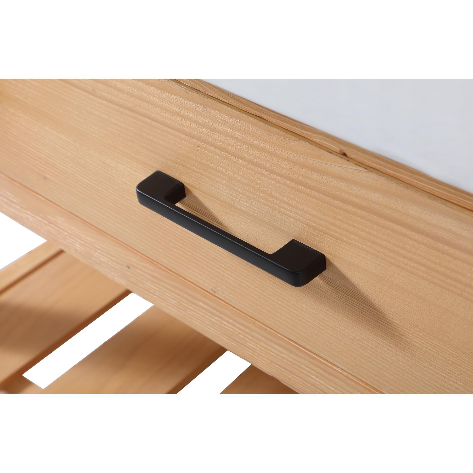 Shown in Natural Wood finish and With Backsplash accent