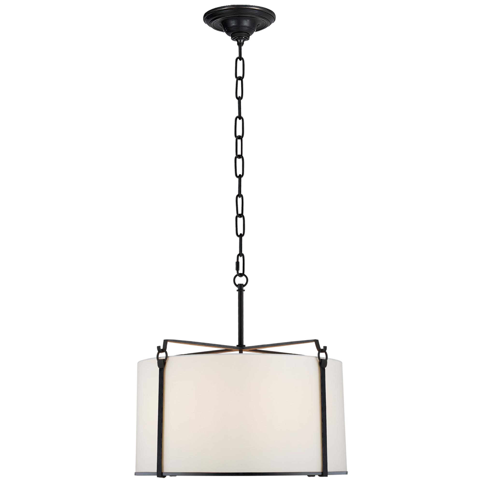 Shown in Blackened Rust finish and Linen shade