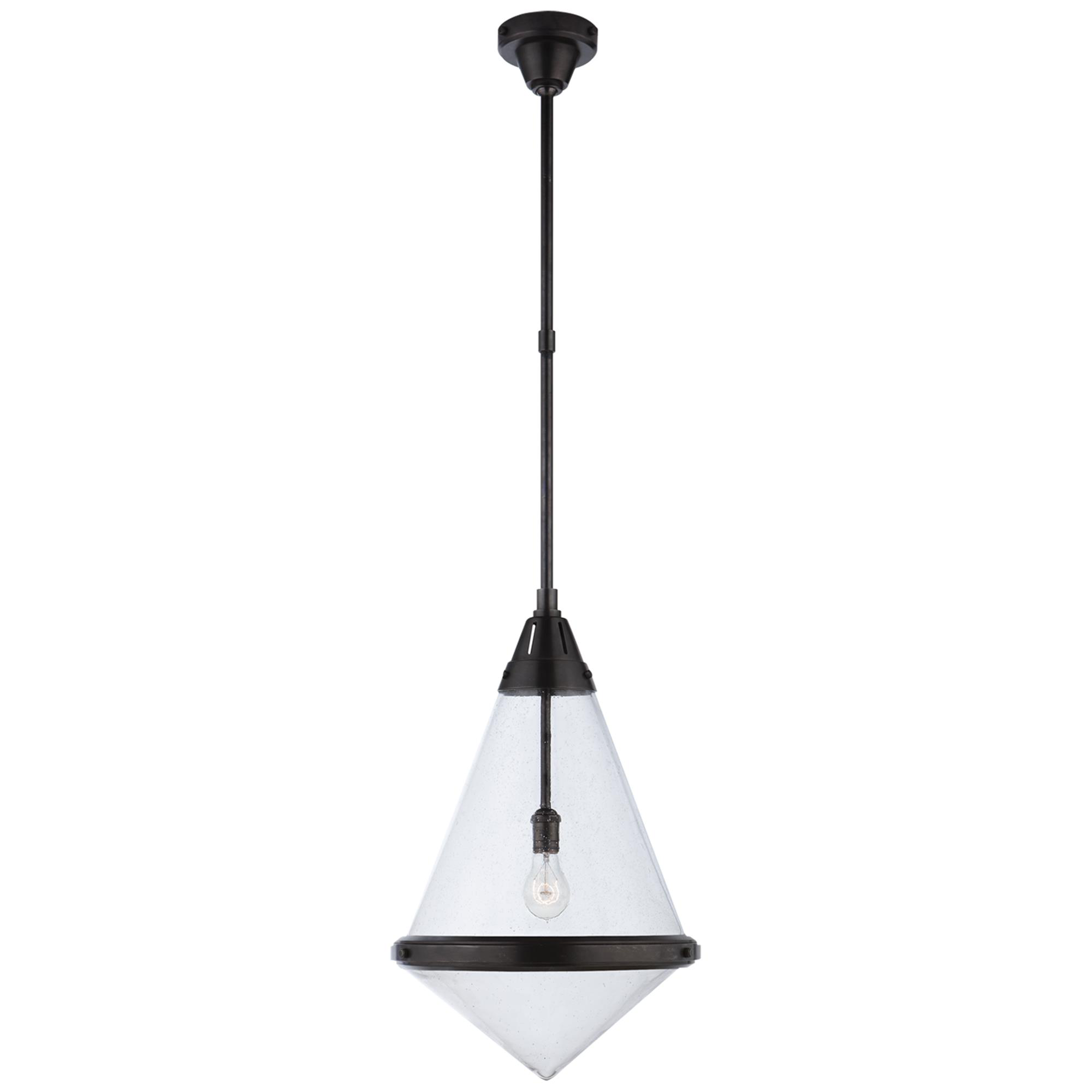 Shown in Bronze finish and Seeded glass