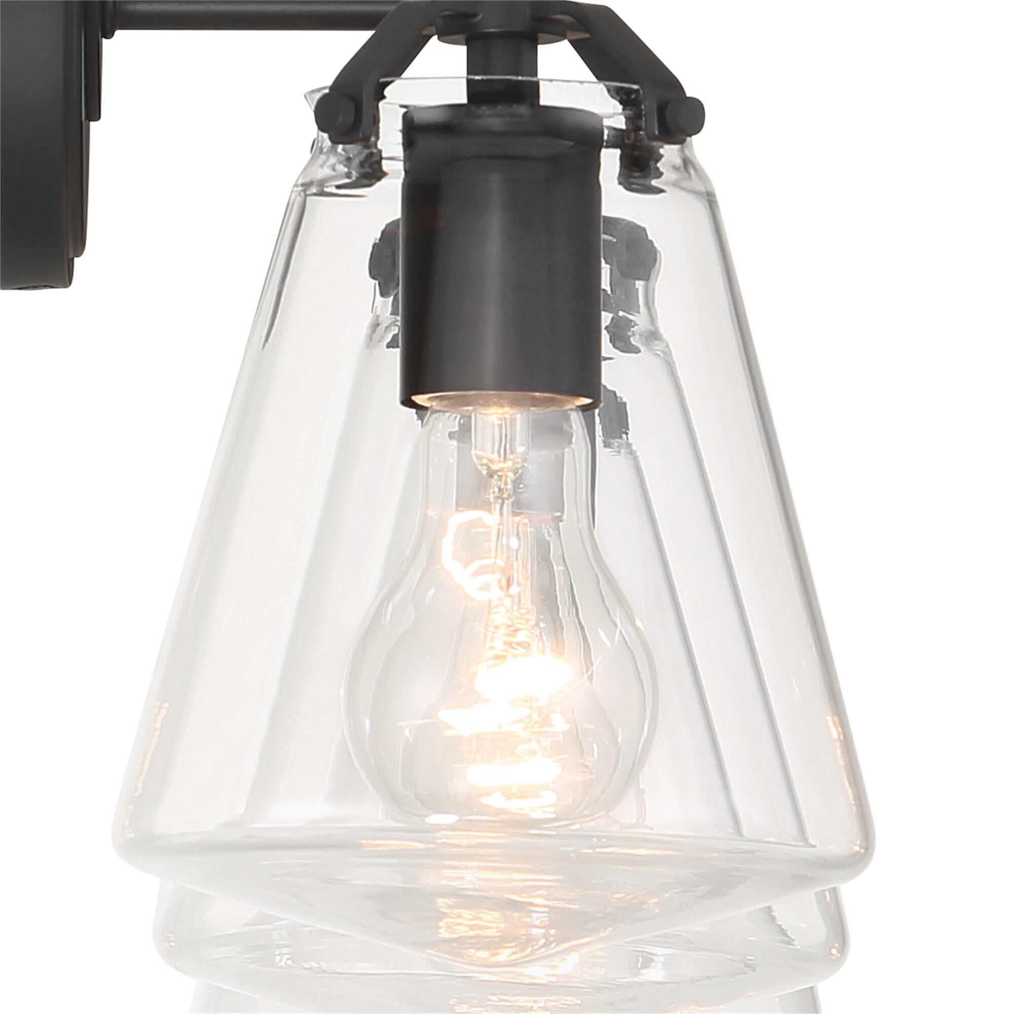 Shown in Matte Black finish and Clear glass