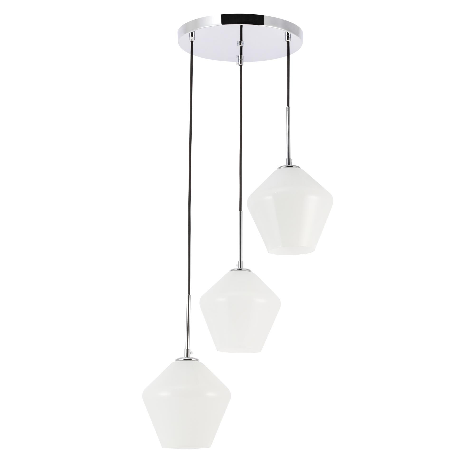 Gene 18 Inch 3 Light Multi Light Pendant by Elegant Lighting