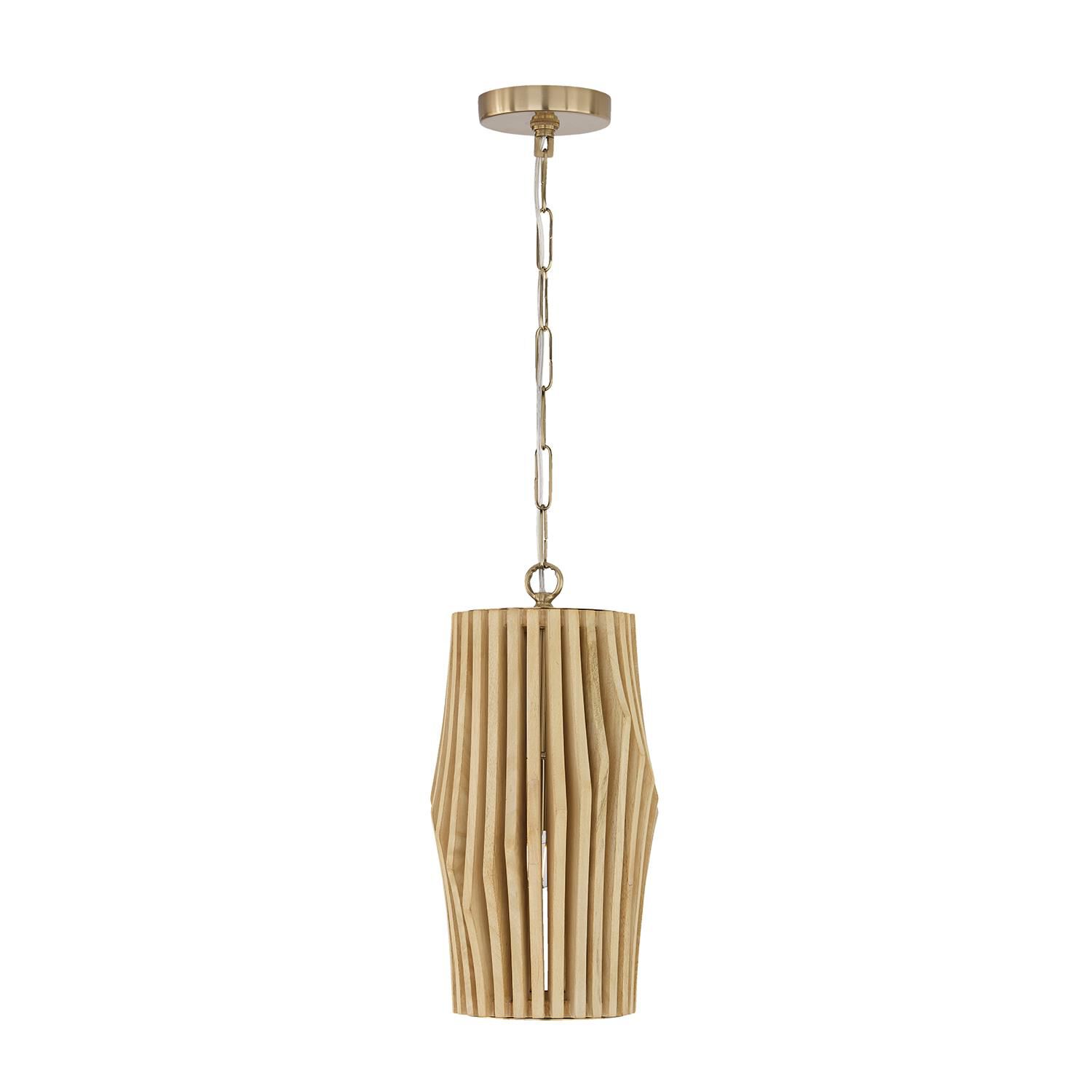 Shown in Blonde Wood And Matte Brass finish