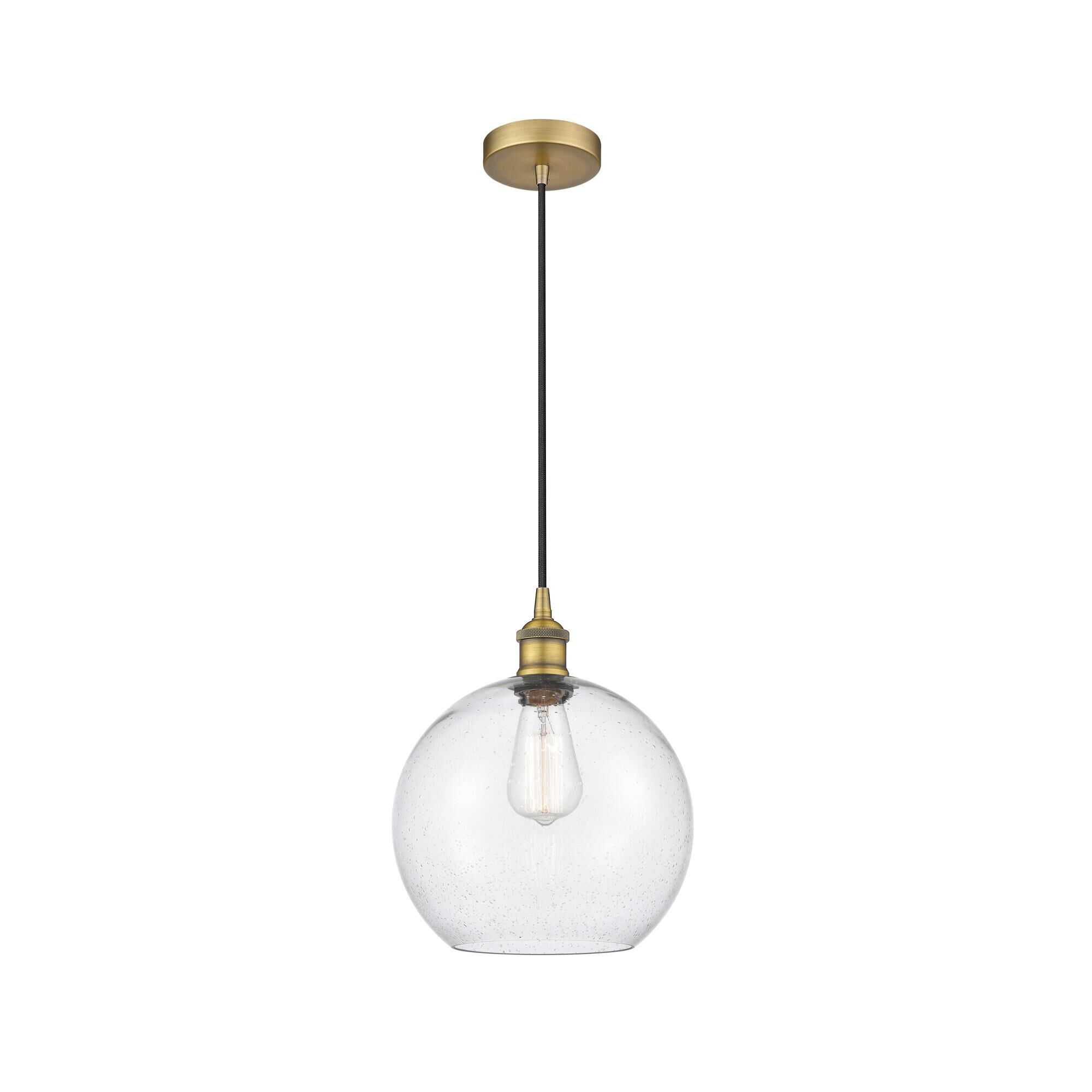 Shown in Brushed Brass finish and Seedy Large Athens glass