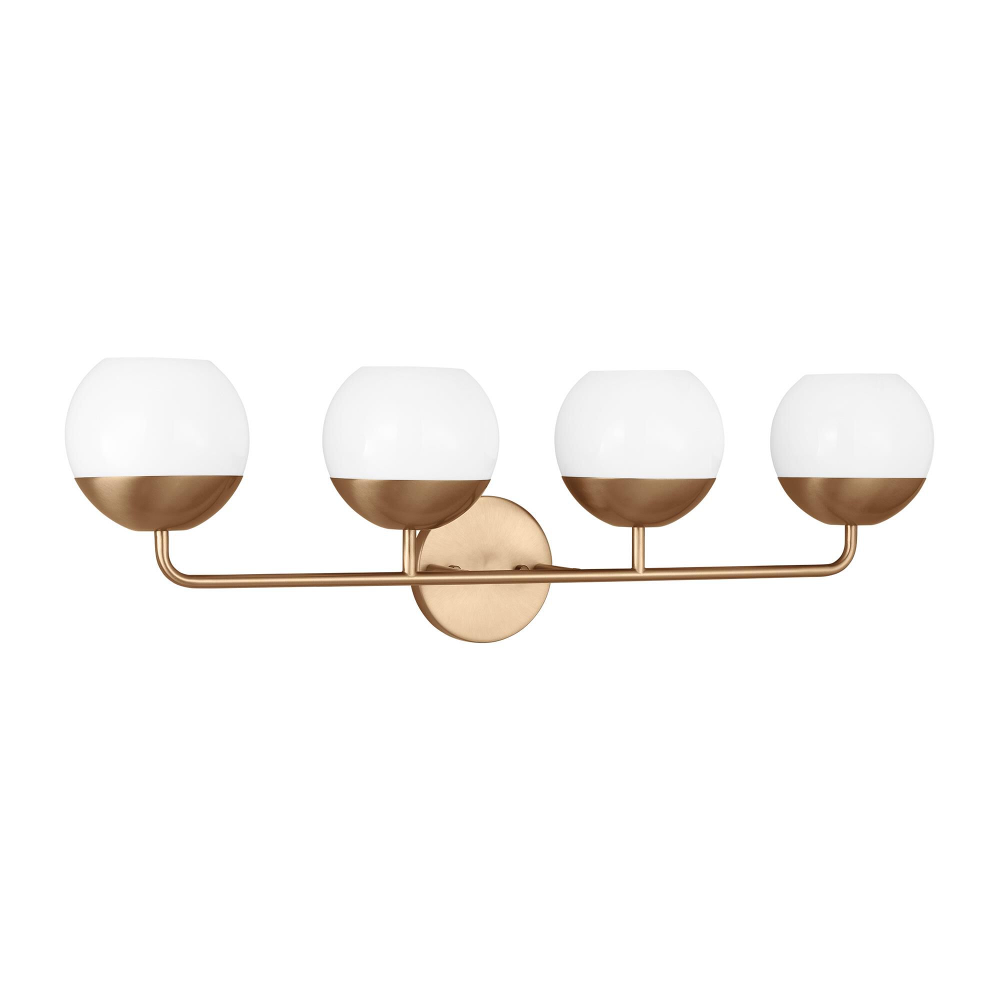Shown in Satin Brass finish and Milk glass and Milk Glass shade