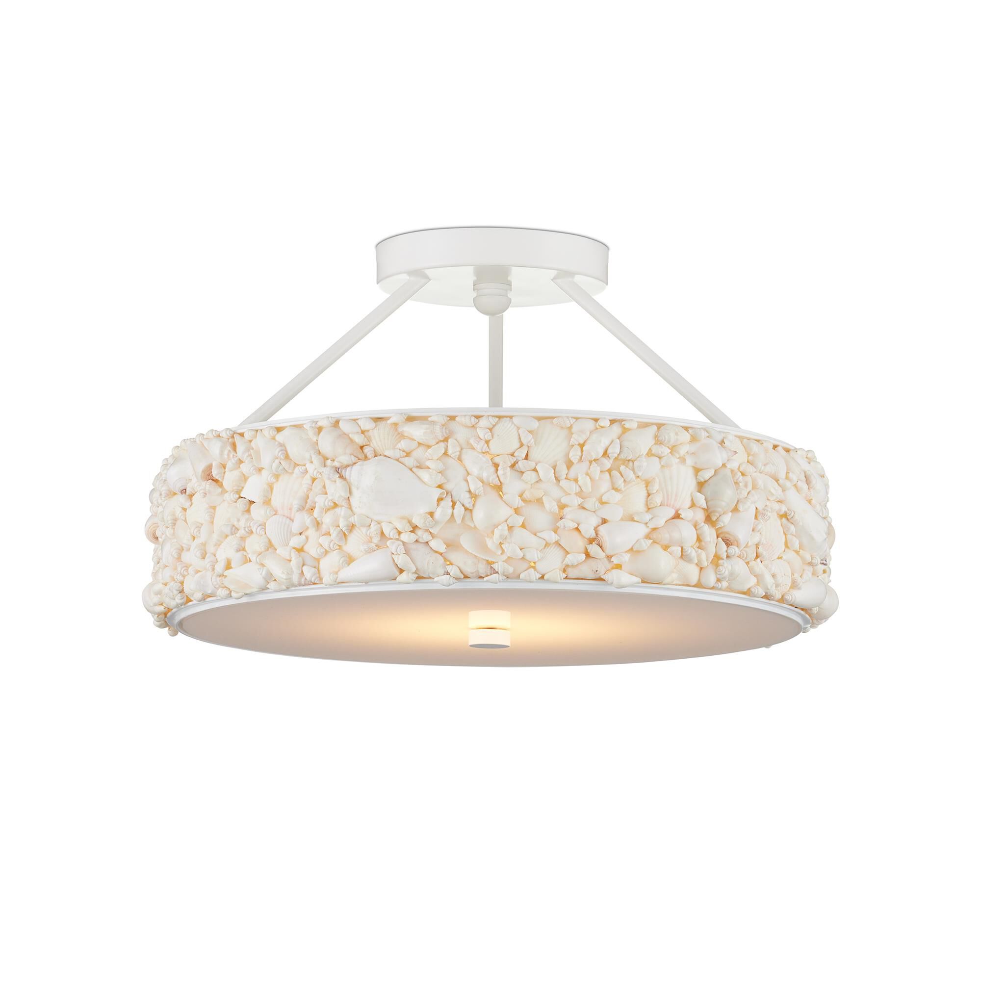 Shown in Natural, Sugar White and White finish and White Acrylic Diffuser shade