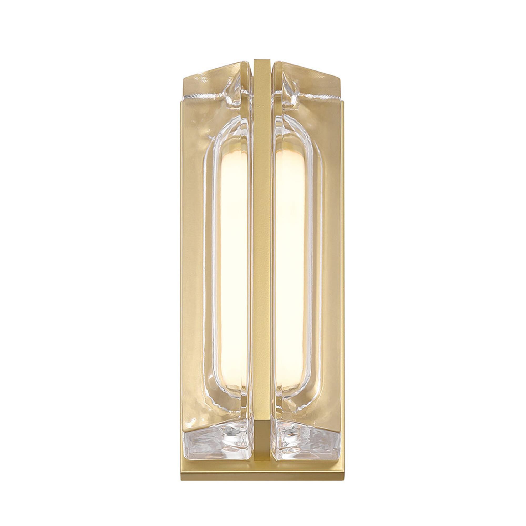 Shown in Gold finish and Clear glass