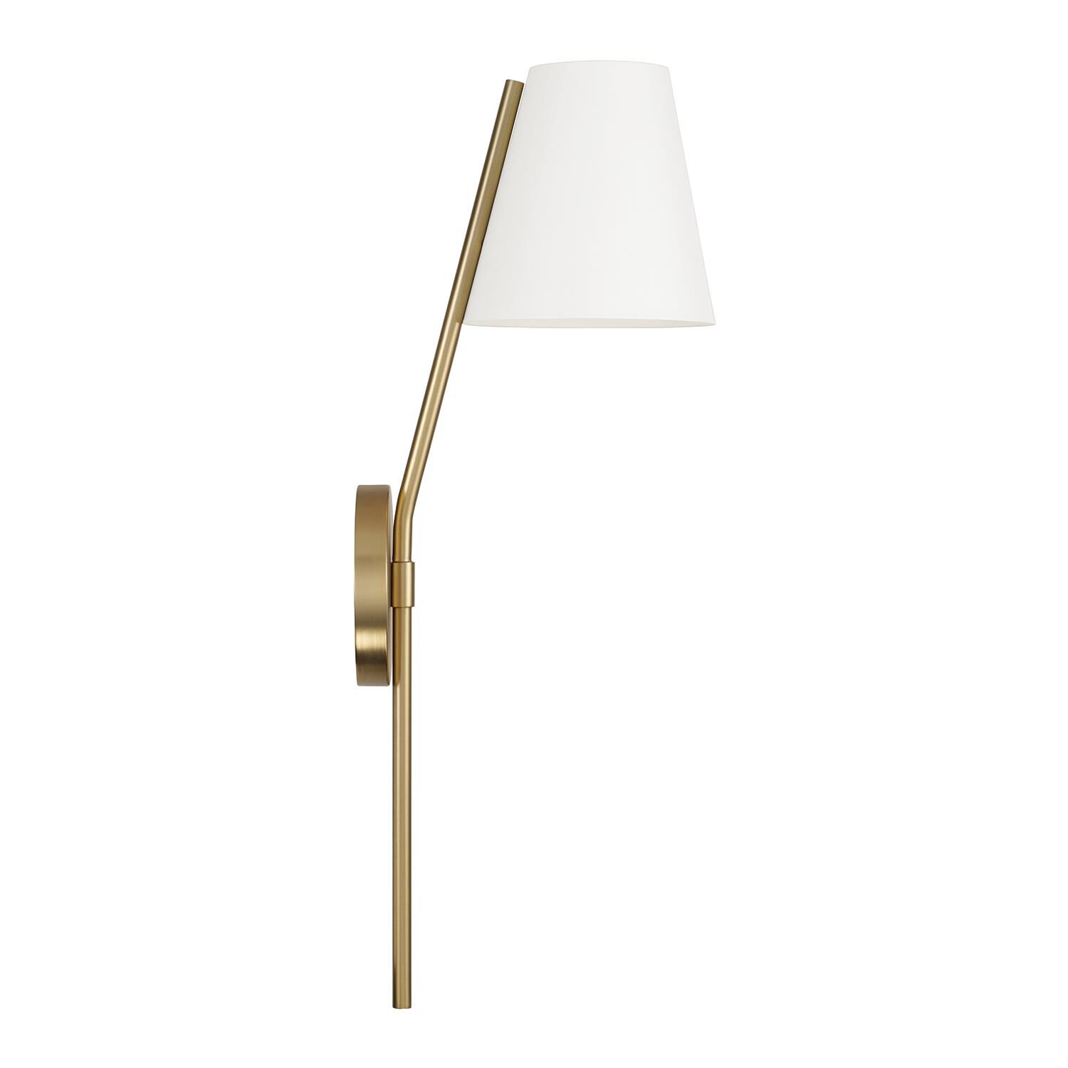 Shown in Aged Brass And White finish and White Metal shade