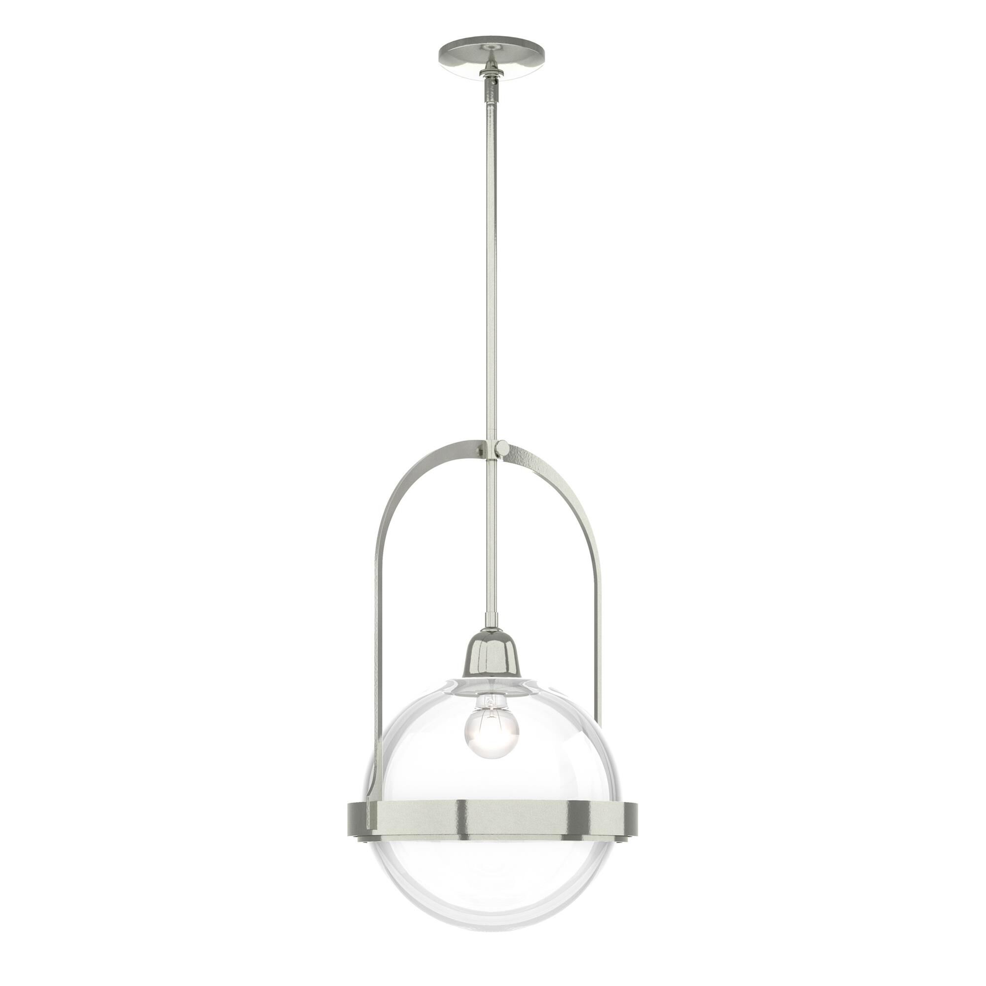 Shown in Sterling finish and Clear glass