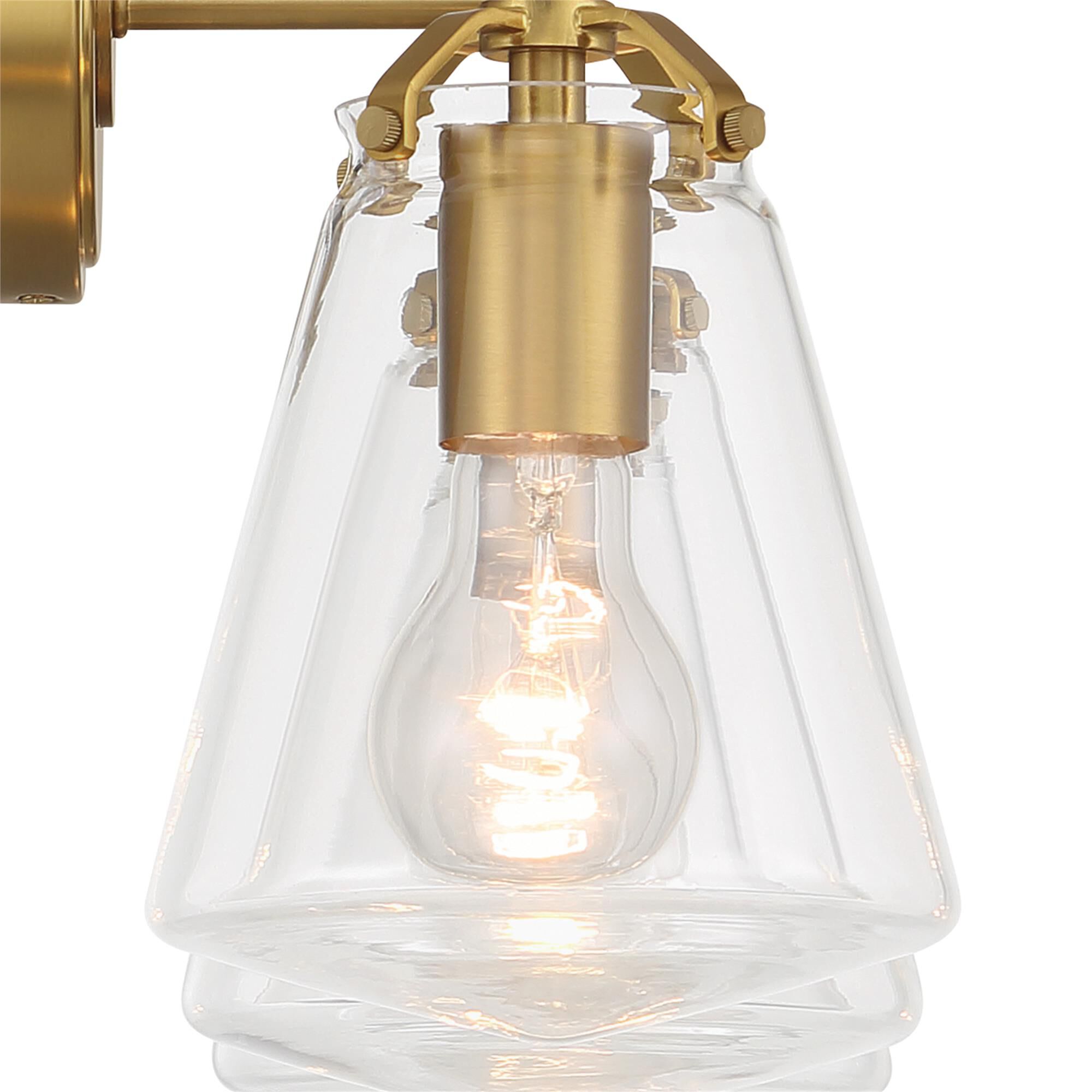 Shown in Luxe Gold finish and Clear glass