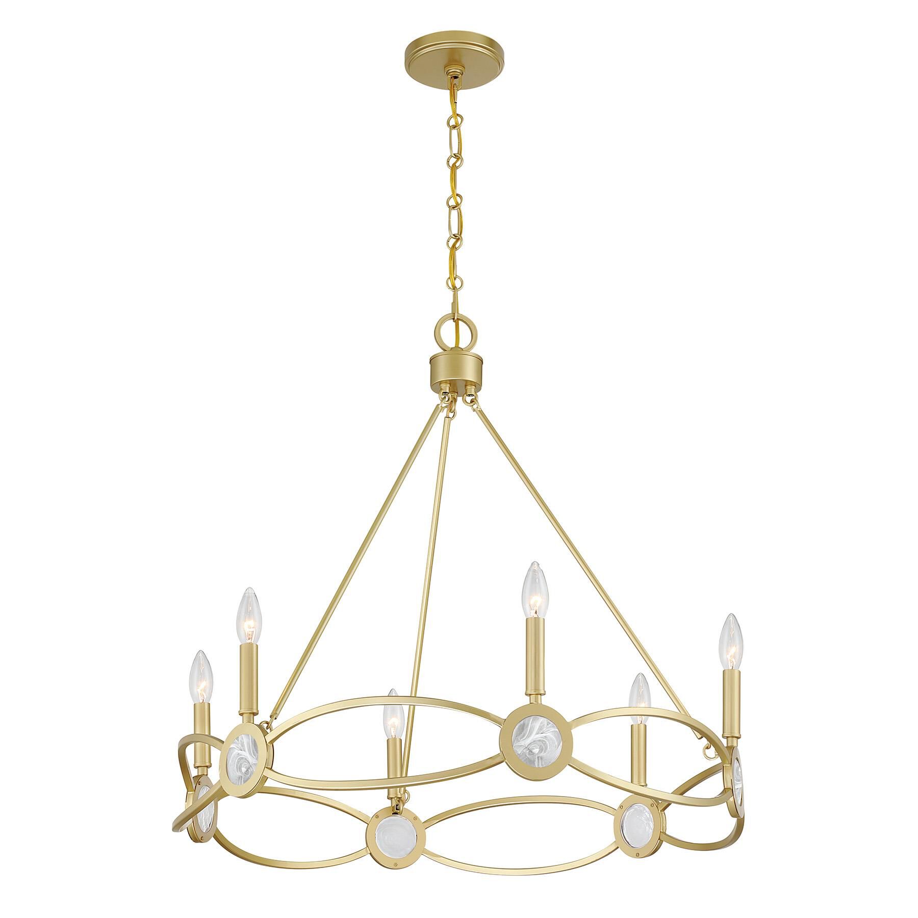 Shown in Spun Gold finish and Strie glass