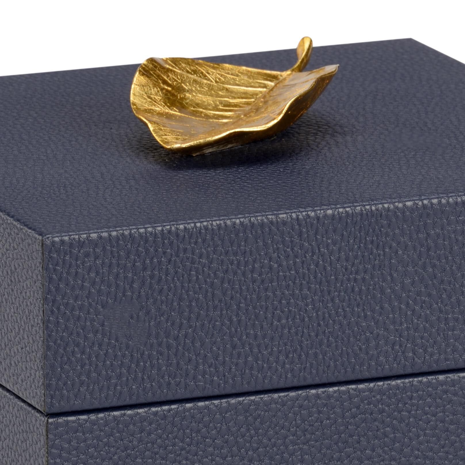 Leaf Box - Navy Accent Box by Chelsea House