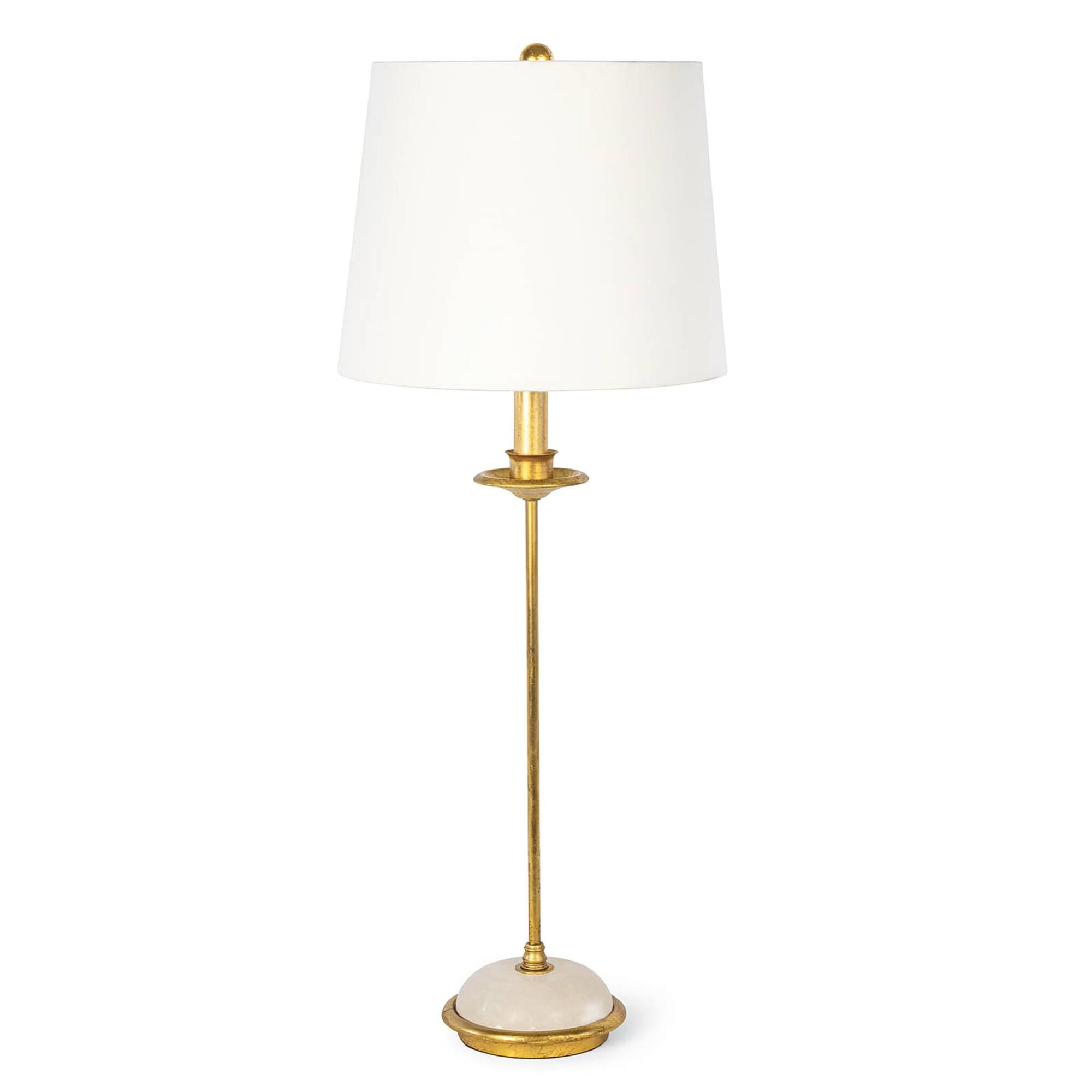 Shown in Gold Leaf finish and Linen shade