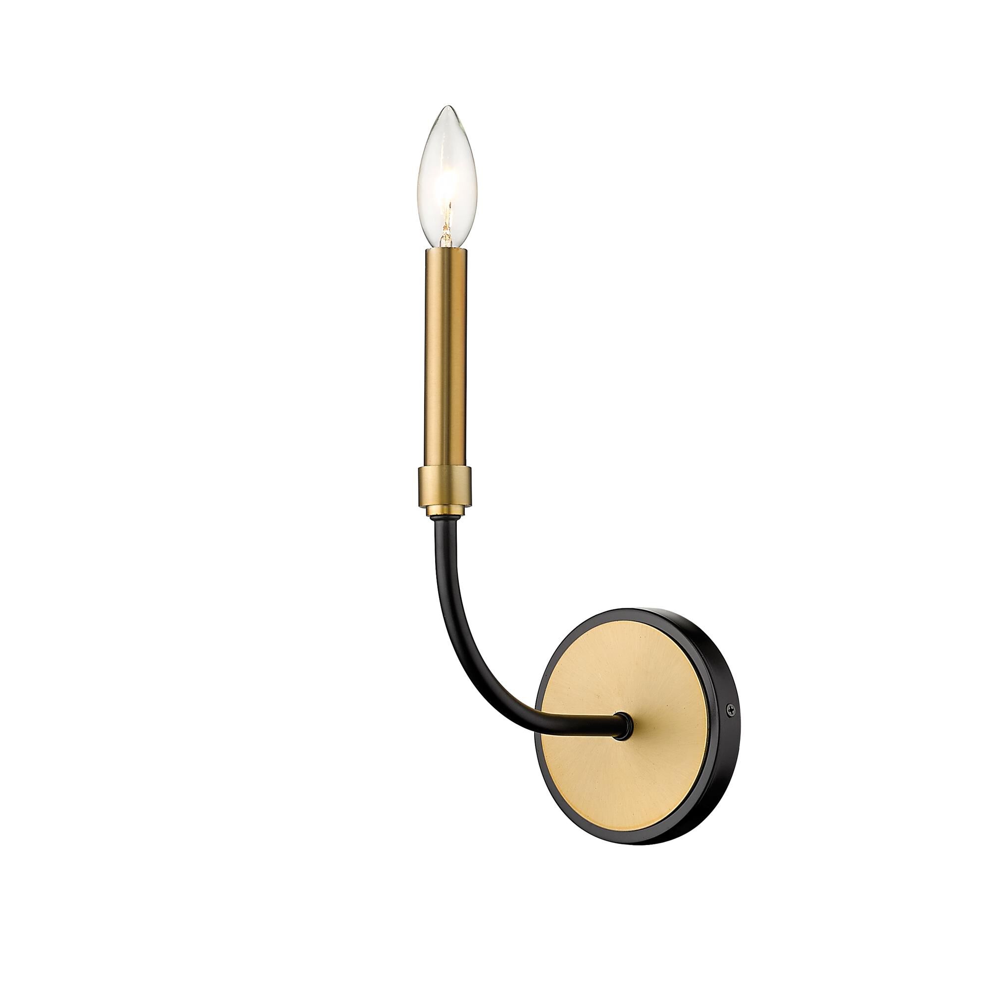Shown in Matte Black + Olde Brass finish and --- glass and --- shade