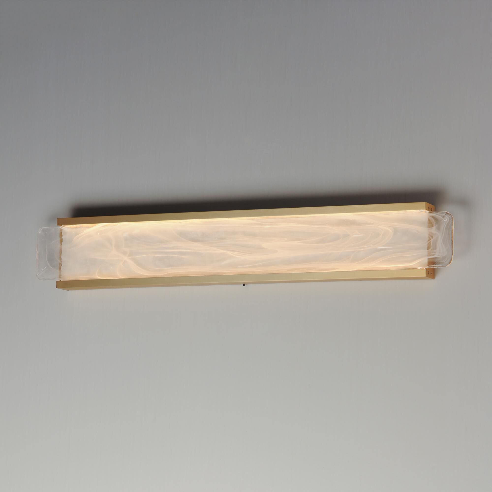 Shown in Natural Aged Brass finish and White Spiral glass