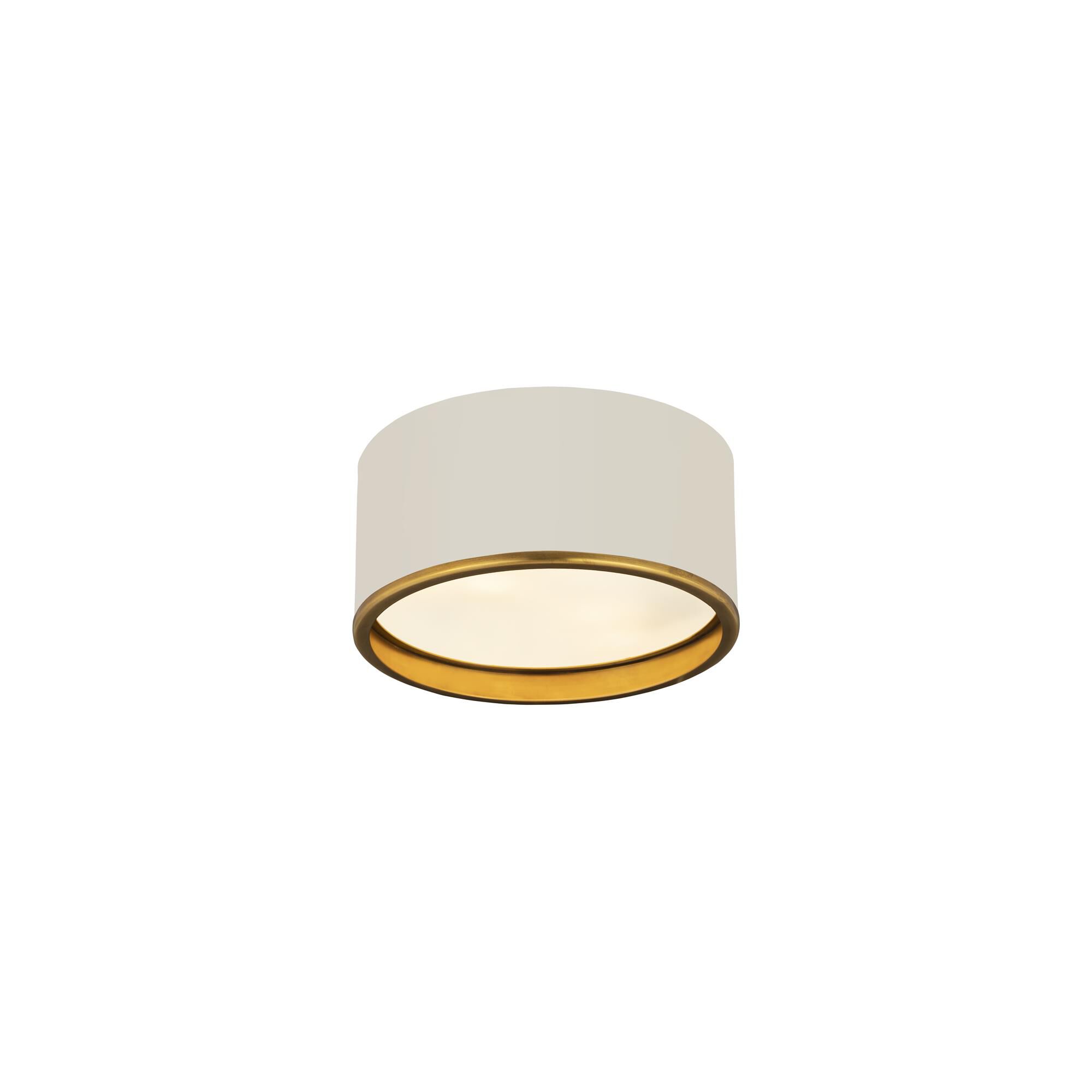 Shown in Matte White And Rubbed Brass finish and Steel glass and Steel shade